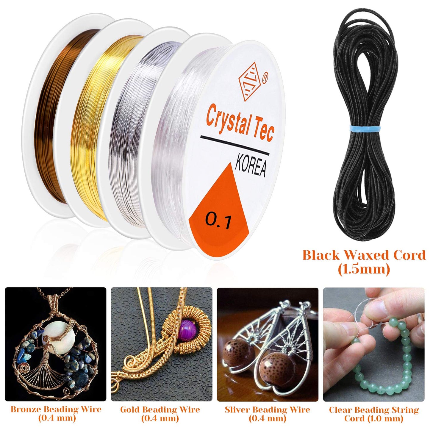 PAXCOO Jewelry Making Supplies Kit, Jewelry Making Kit with Jewelry Making Tools, Jewelry Wires and Jewelry Findings for Jewelry Making, Repair and Beading