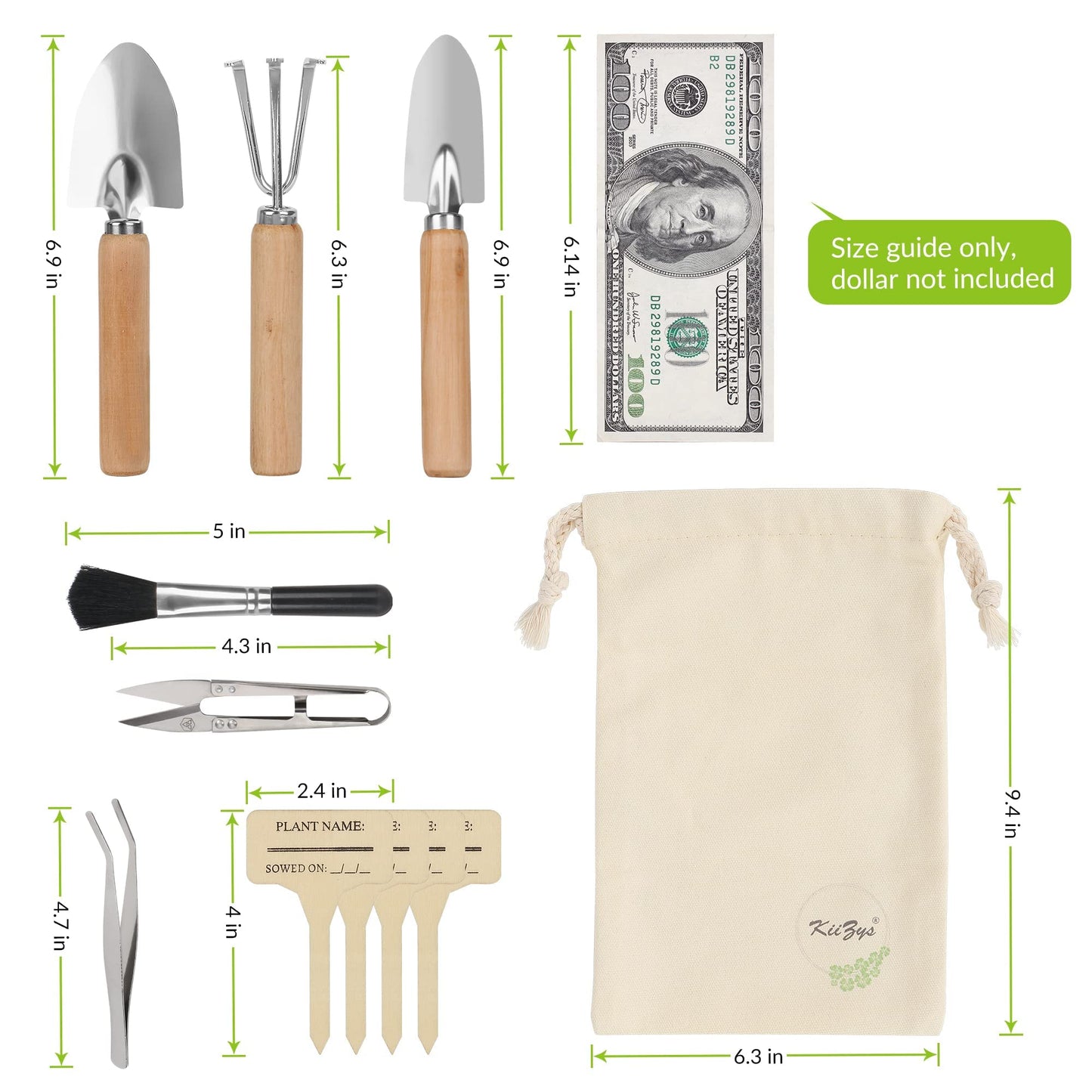 Indoor Garden Tools for Gardening - KiiZYS 12-Piece Small Garden Tools Set - Indoor Gardening Gifts for Women - Mini Hand Tools House Plant Tool