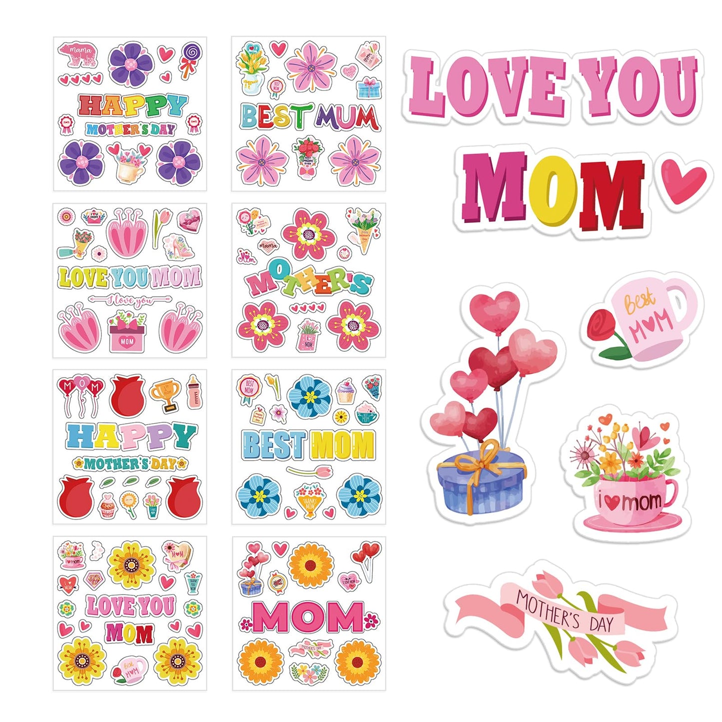 Hayux Mother's Day DIY Craft Kits for Kids 24 Packs DIY Love You Mom Flower Photo Frames Set with Stickers Paper Picture Frames Funny Mother's Day Gifts Craft for Classroom Kindergarten Party Decor