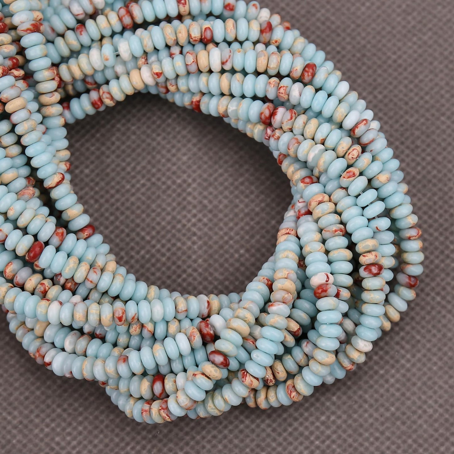 BONNY BOXX 1 Strand Natural 2 * 4mm Snakeskin Imperial Rondelle Beads, Natural Abacus Disk Stone Beads Loose Spacer Gemstone for DIY Bracelet Necklace Jewelry Making