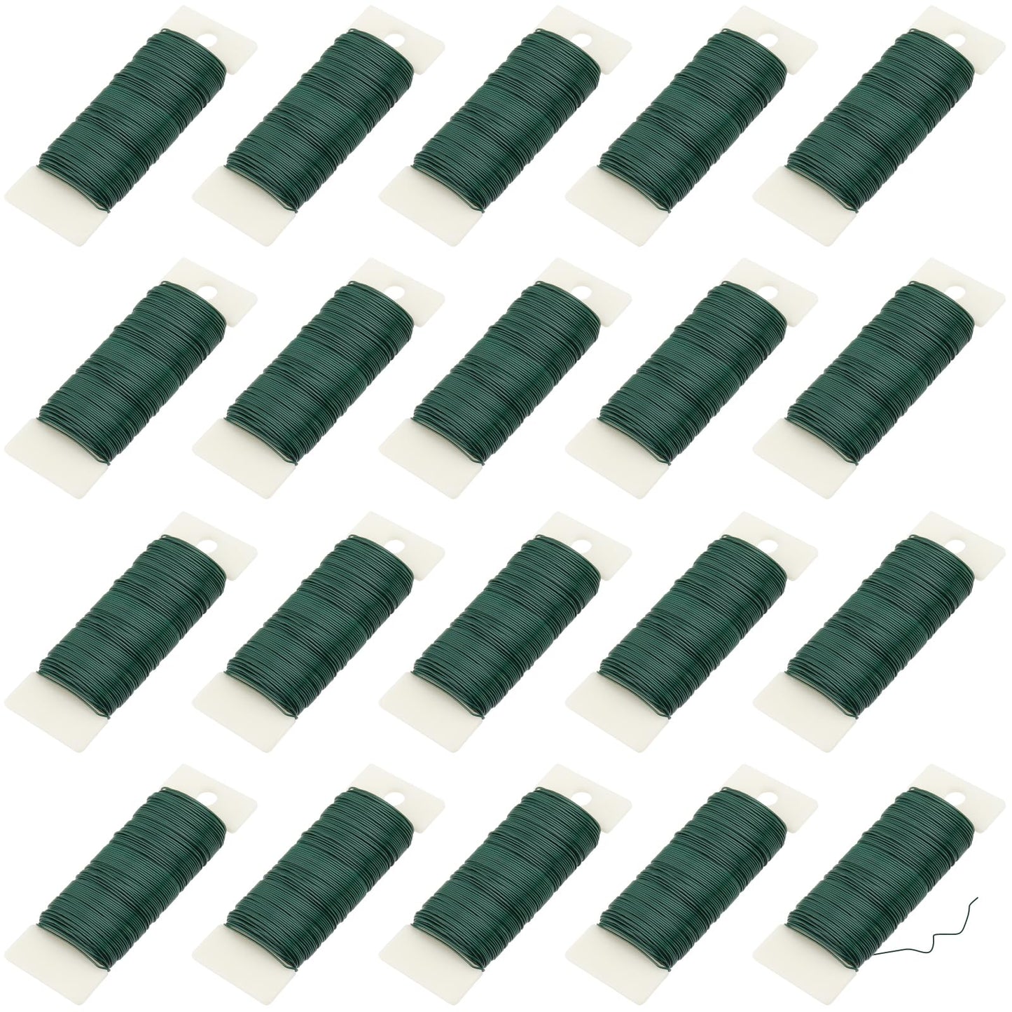 SENJEOK 20 Pack 38 Yards Green 22 Gauge Floral Wire, Flexible Paddle Wire for Crafts Wreaths Flower Floral Arrangements