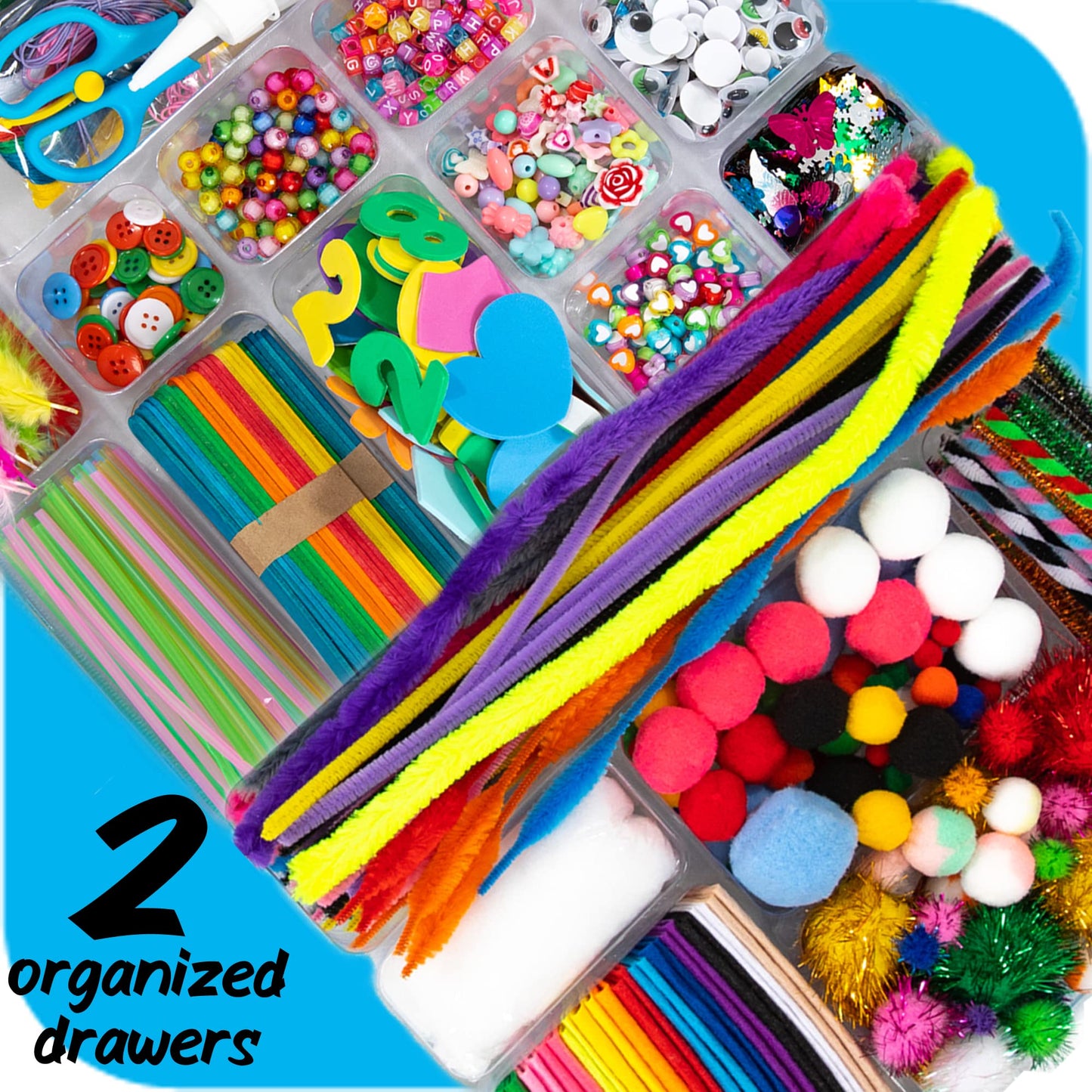 Arts and Crafts Supplies for Kid - 1600+Pcs Craft Kits for Kids - DIY School Craft Project for Kids Age 4 5 6 7 8-12 Christmas Gifts for Girls and Boys Crafts for Girls Ages 8-12 Arts Activities
