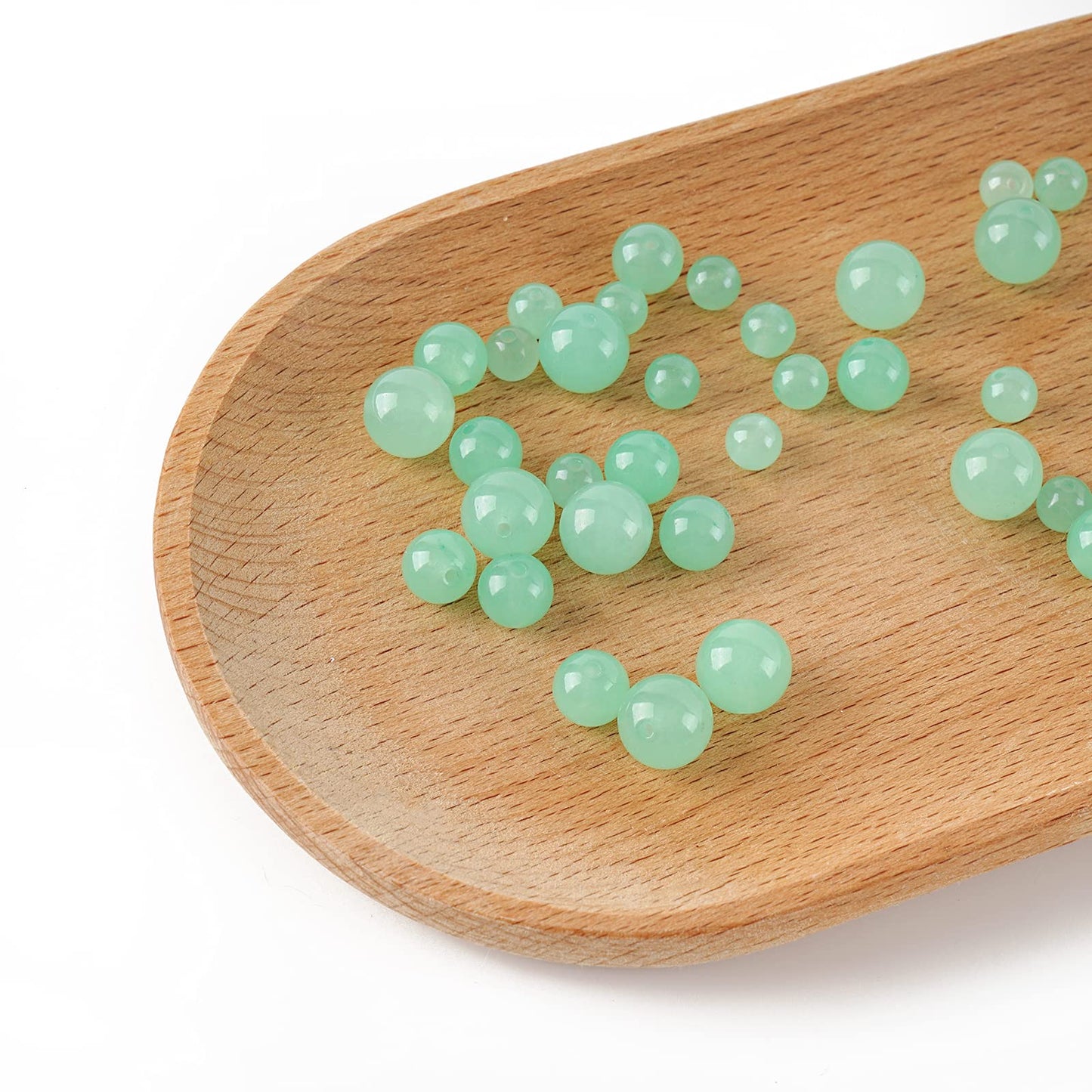 10mm Natural Green Chalcedony Round Bead - 35PCS Bulk Gemstone Beads for Jewelry Making, DIY Bracelets, Necklaces - Includes Crystal Stretch Cord - Stone Beads for Crafting Gifts