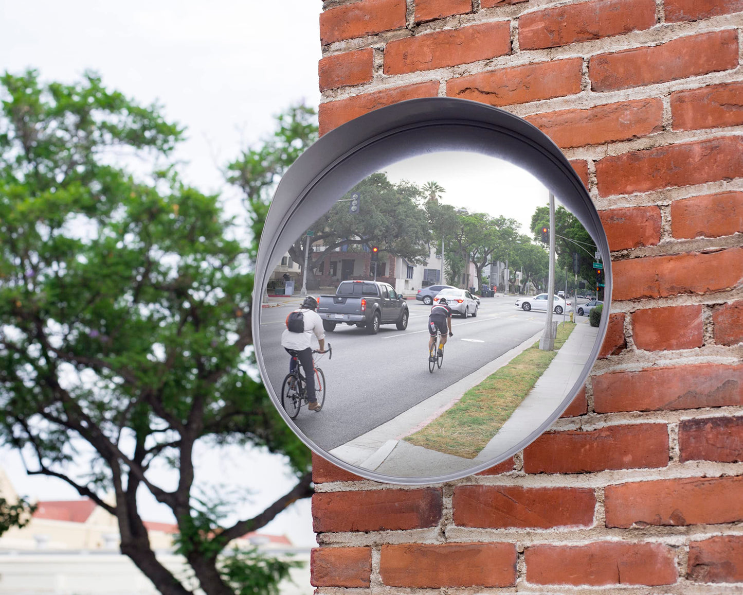 WatchYrBack GREY 18 inch Convex Mirror, Outdoor or Indoor, Wide Angle View, Curved Traffic Safety and Security Mirror 460 mm