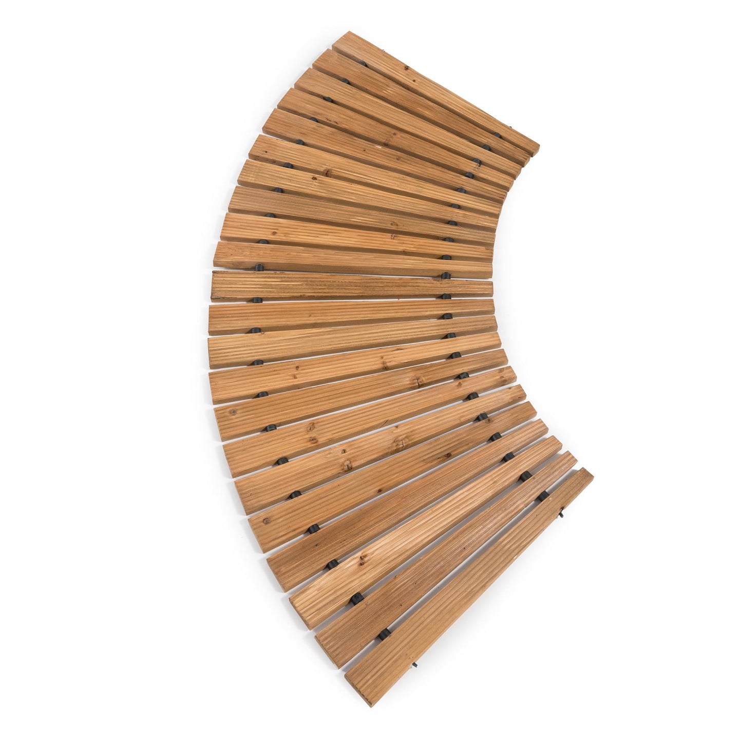 Plow & Hearth 6' Curved Outdoor Wooden Pathway | 17" Wide Rollout Outdoor Garden Walkway | Weather-Resistant Hardwood Cedar Board Walkway Landscape Edging | Decorative Lawn Patio Wedding Party