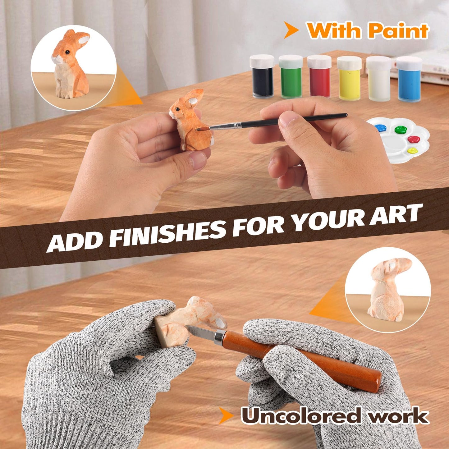 Wood Carving Kit for Beginners - Whittling Kit with Wood Blocks for Kids - Carving Tools for Beginners - Hobbies for Women and Men - Arts and Crafts for Adults - Gift for Girls and Boys