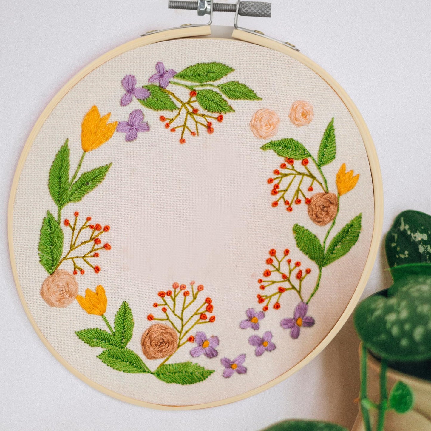 SENJEOK 30PCS 5 Inch Embroidery Hoops, Bamboo Cross Stitch Rings, Round Embroidery Circle Ring for DIY, Sewing