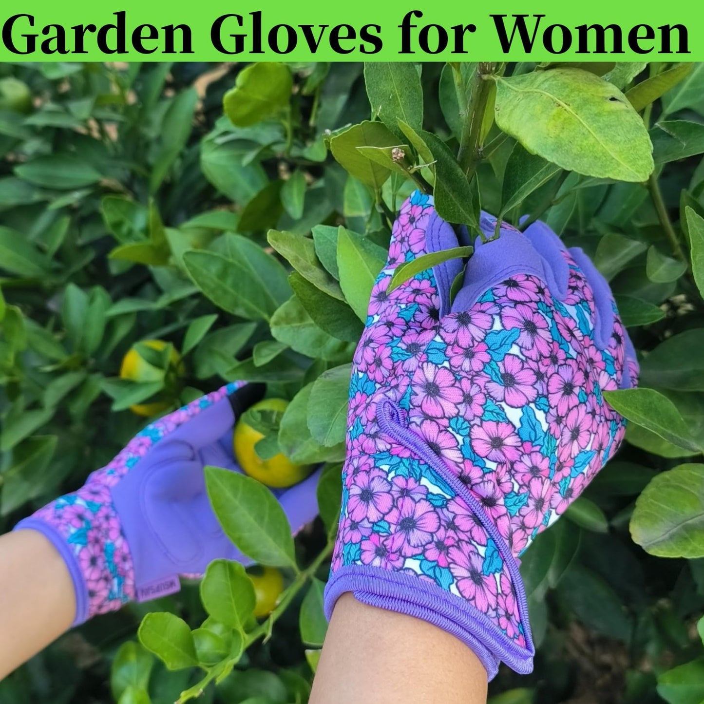 MSUPSAV Gardening Gloves for Gardening,Synthetic Leather Garden Gloves,Work Gloves with Touch Screen,Gardening Gifts for Women,Purple, Medium