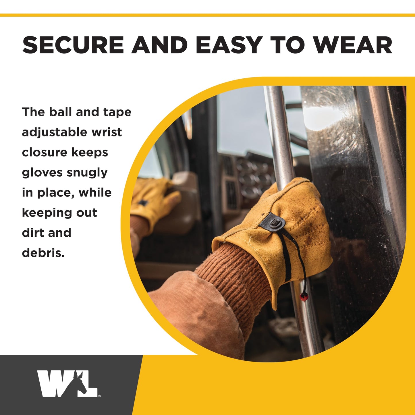 Wells Lamont Leather Work Gloves for Men – Heavy Duty, Cowhide, Abrasion & Puncture Resistant – Adjustable Wrist, Gunn Cut Design, Ideal for Ranching, Farming, Construction - Saddletan - M