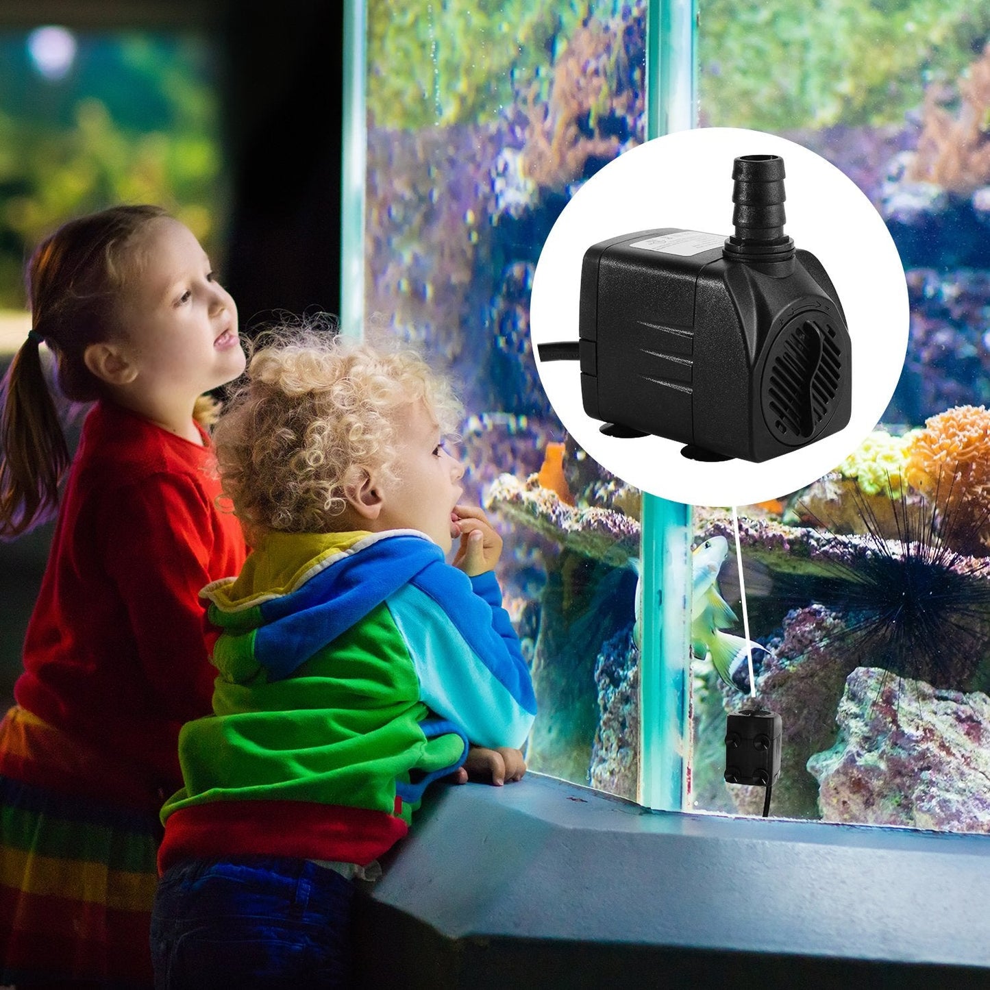 CWKJ Fountain Pump, 400GPH Submersible , Durable 25W Outdoor Water Pump with 6.5ft Power Cord, 3 Nozzles for Aquarium, Pond, Fish Tank, Water Pump Hydroponics, Backyard Fountain