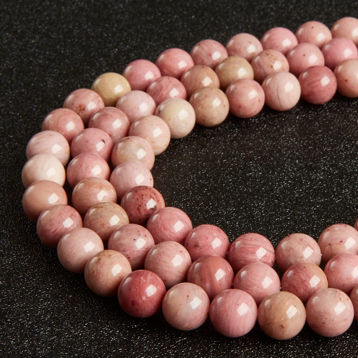 35pcs 10mm Rhodonite Beads Natural Gemstone Beads Round Loose Beads for Jewelry Making