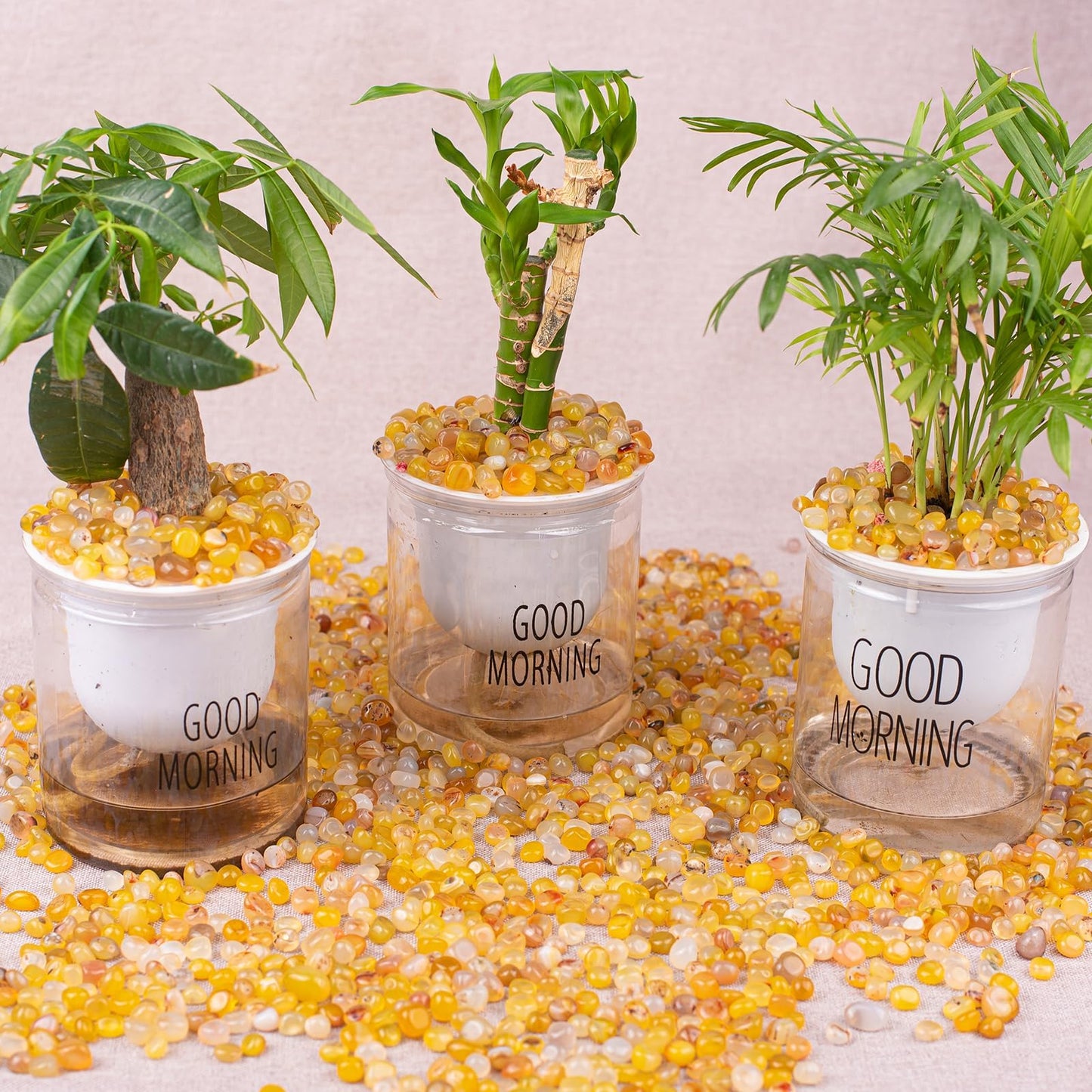 SigMntun Polished Yellow Agate Crystal Chips 200 Pcs - 0.3" 10 oz Tumbled Stone Chips Crushed Sea Glass Stones Healing Reiki Crystal Making Home Decoration