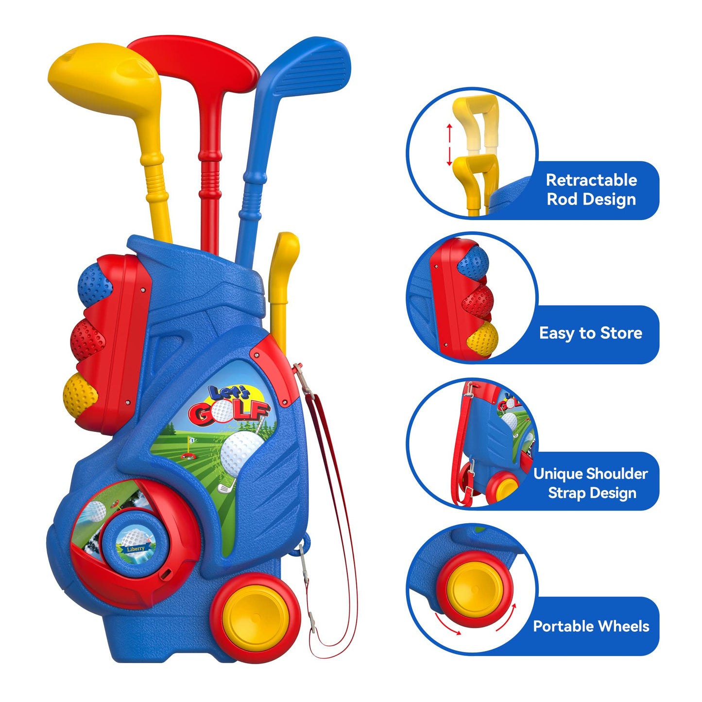 Liberry Sport Toys for Boys Girls 2 3 4 5, Toddler Golf Set and Kids Exercise Hoop, Christmas Bithday Gift