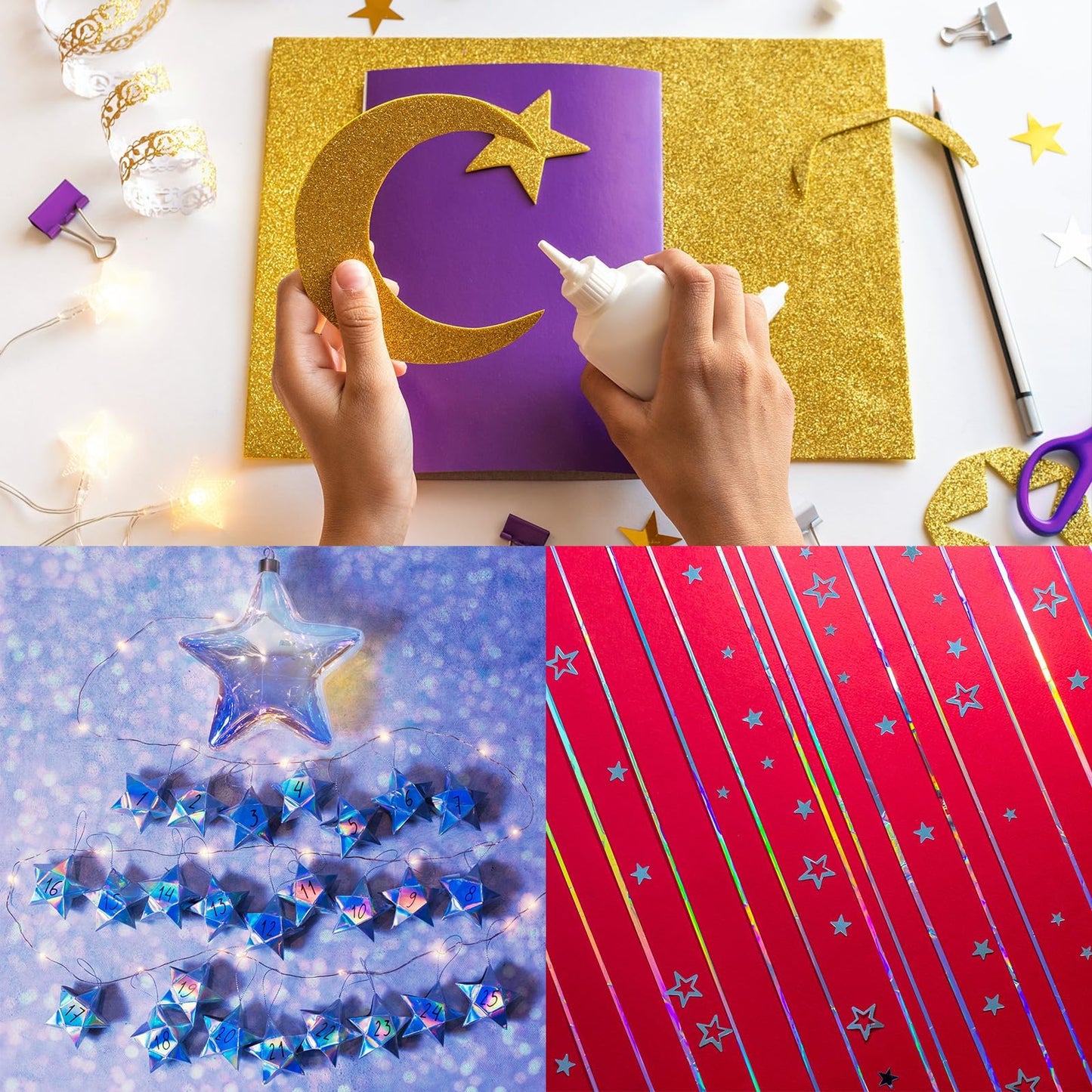 PATIKIL 12"x12" Holographic Cardstock, 20 Pack Metallic Iridescent Mirror Paper Foil Board Reflective Sheets for Scrapbook Poster DIY Craft, Style 1