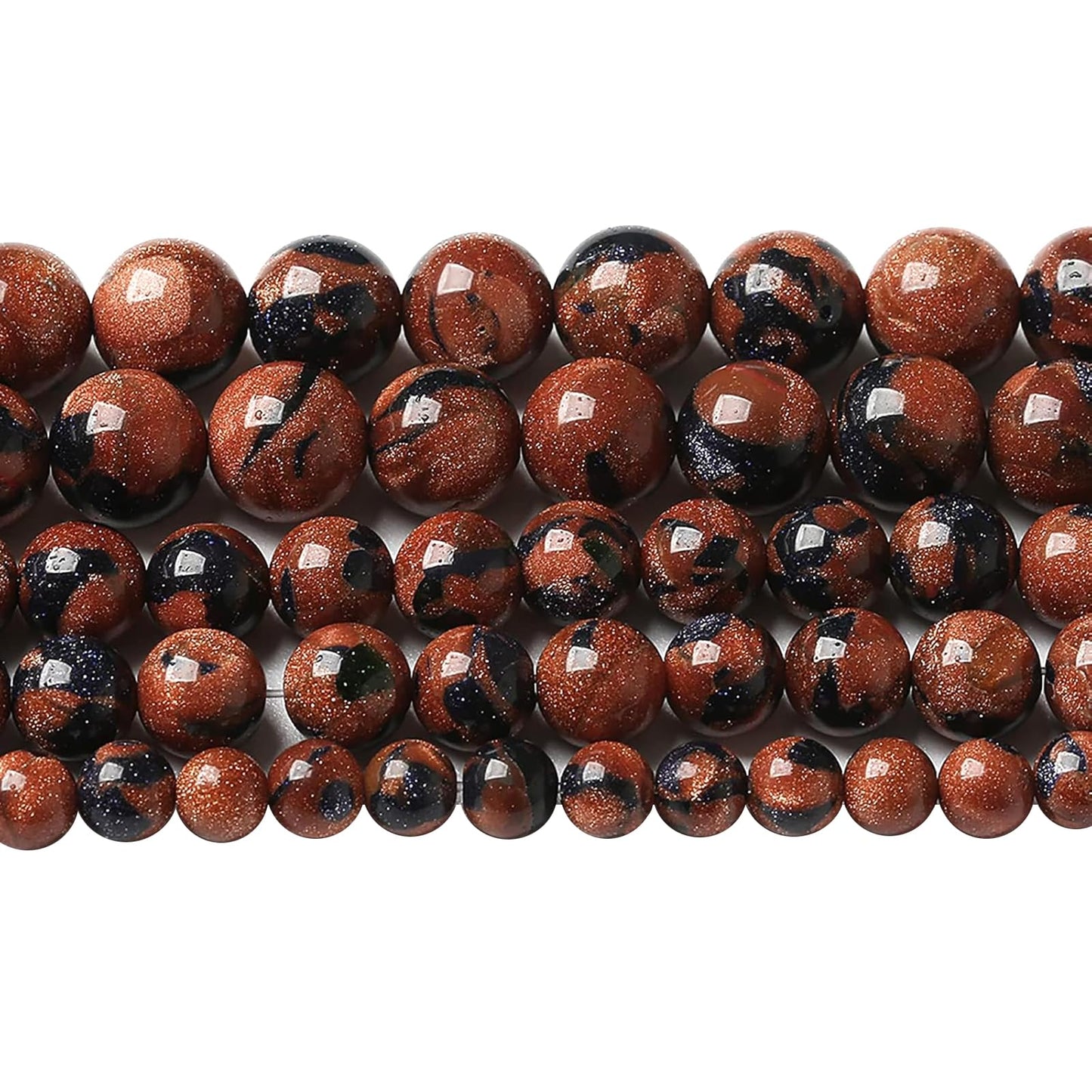 60pcs 6mm Starry Bicolor Sandstone Beads Natural Round Loose Spacer Beads for Jewelry Making DIY Bracelets Crystal Energy Healing Power Stone (6mm, Bicolor Sandstone Beads)
