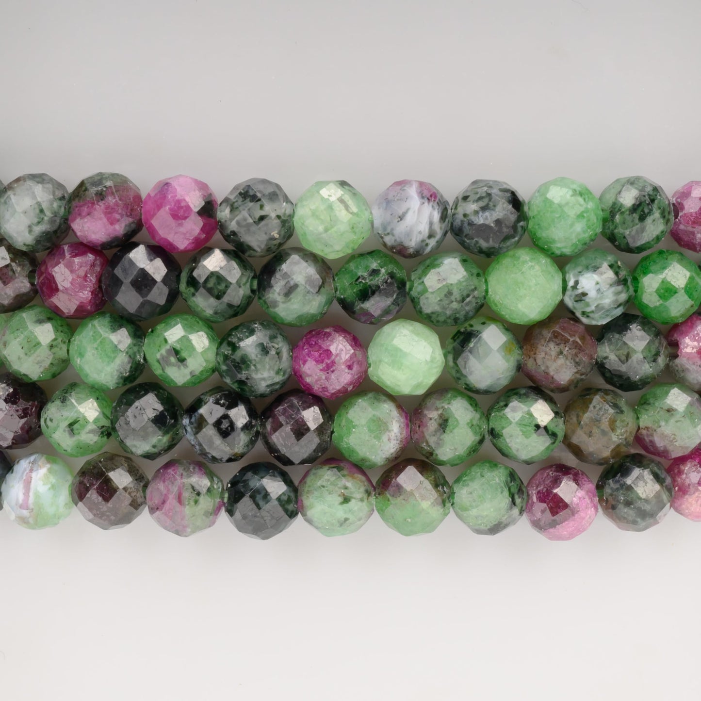 Angelstones Natural Ruby In Zoisite Gemstone Small Beaded Stretch Bracelet, 4mm Faceted Round Beads, Crystal Healing Bracelet for Women