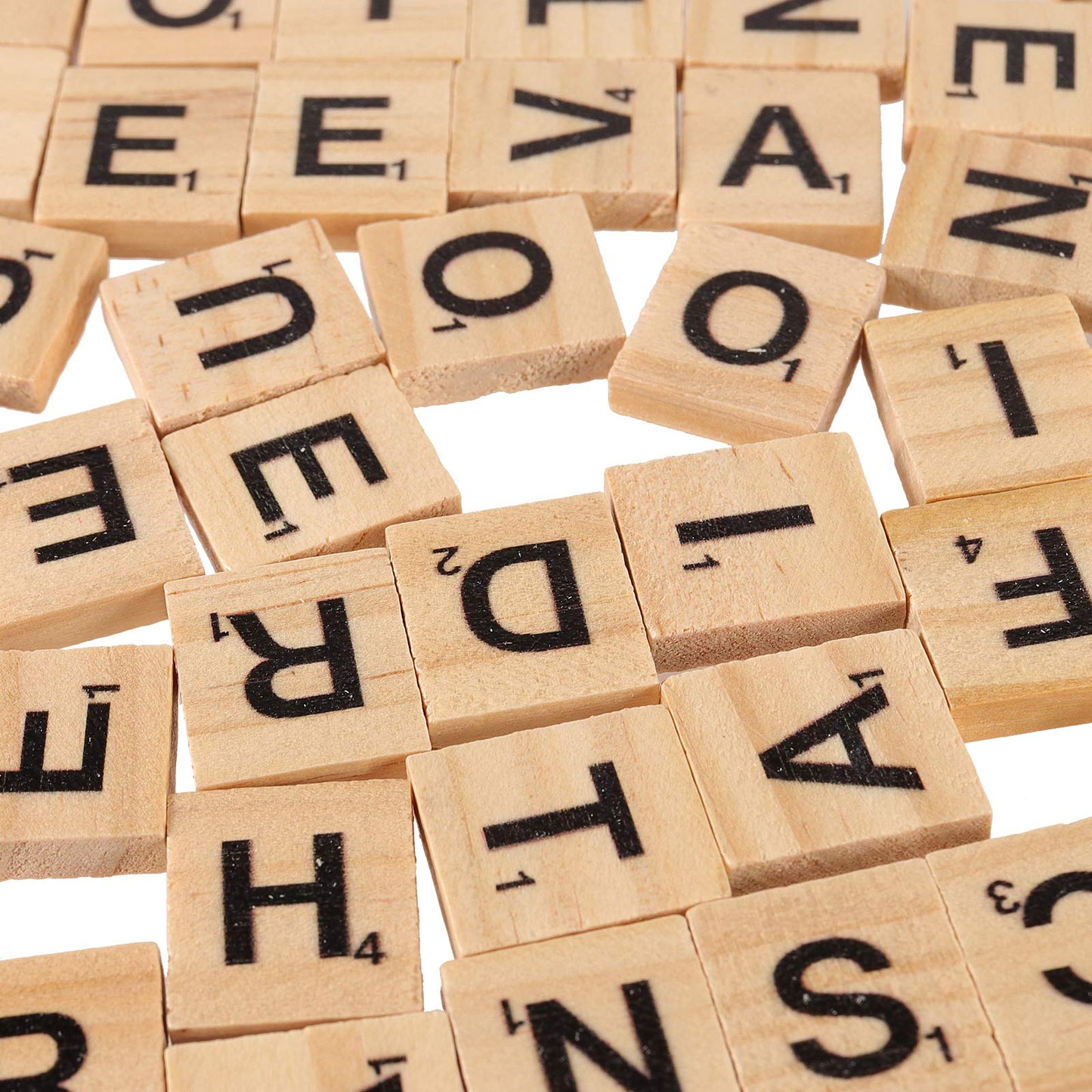 ZEONHAK 1200 PCS Wood Letter Scrabble Tiles, Wooden Scrabble Letters, Letter Tiles for Crafts, DIY Decoration, Spelling, Alphabet Coaster, A-Z Capital Wooden Letters for Crafts