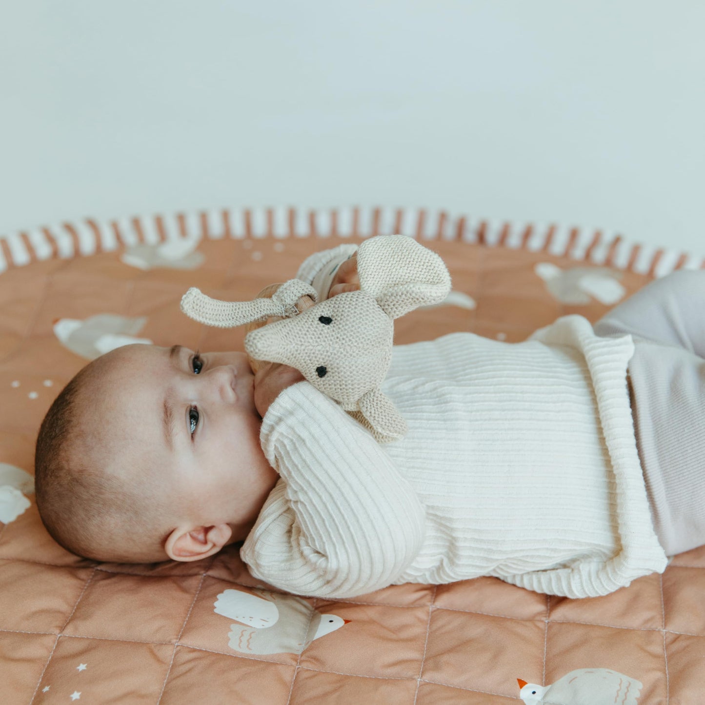 Blooom 2-in-1 Quilted Baby Play Mat & Storage Bag | Portable, Soft, and Convenient | Perfect for Travel & On-The-Go | Portable Play Mat for Baby & Toddler | Oekotex Cotton (Birds, 47 Inches)