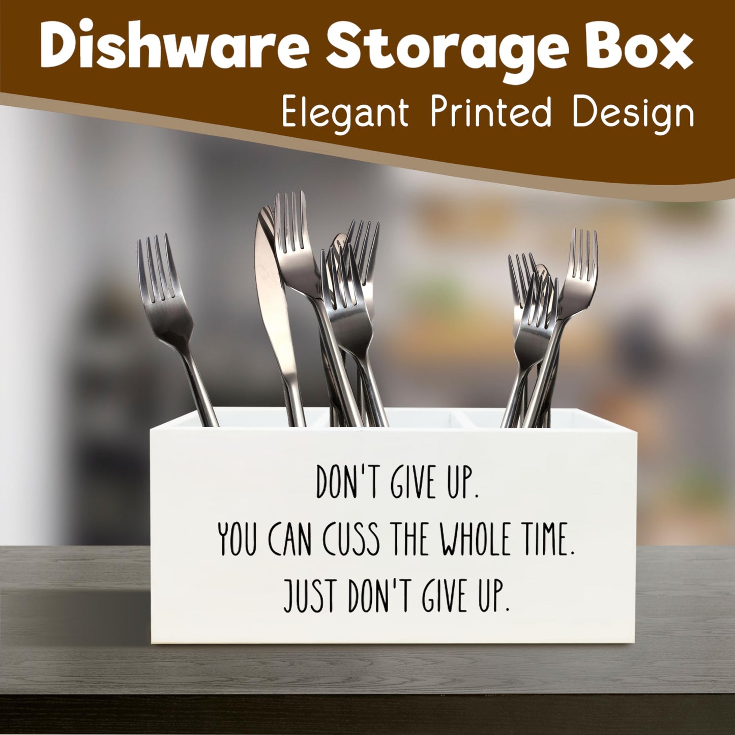 UNCDLV Funny Motivational Pen Holder for Desk, Humorous Inspirational Gifts for Coworkers Friends Women Men, Don't Give Up Funny Wooden Pen Pencil Holder Organizer for Office Desk Accessories