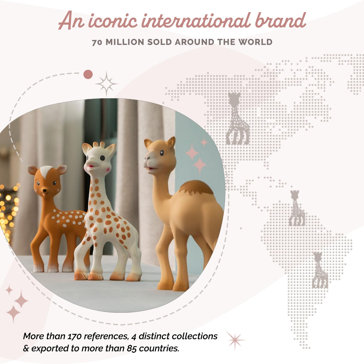 Fanfan the Fawn Baby Teether by Sophie la Girafe – Natural Rubber Teething Toy with Squeaker, Easy Grip for Little Hands, Soothes Teething Gums, Soft Sensory Chew Toy for Newborns & Infants 0+ Months