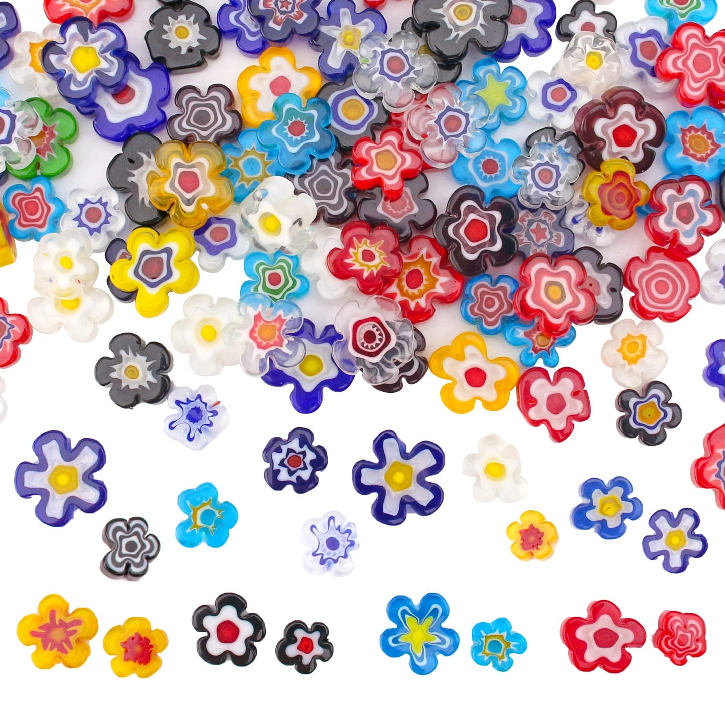 Youway Style Millefiori Glass Mosaic Tiles for Crafts, Flower Mosaic Glass Pieces for DIY Crafts Supplies,Mosaic Garden Craft Kits
