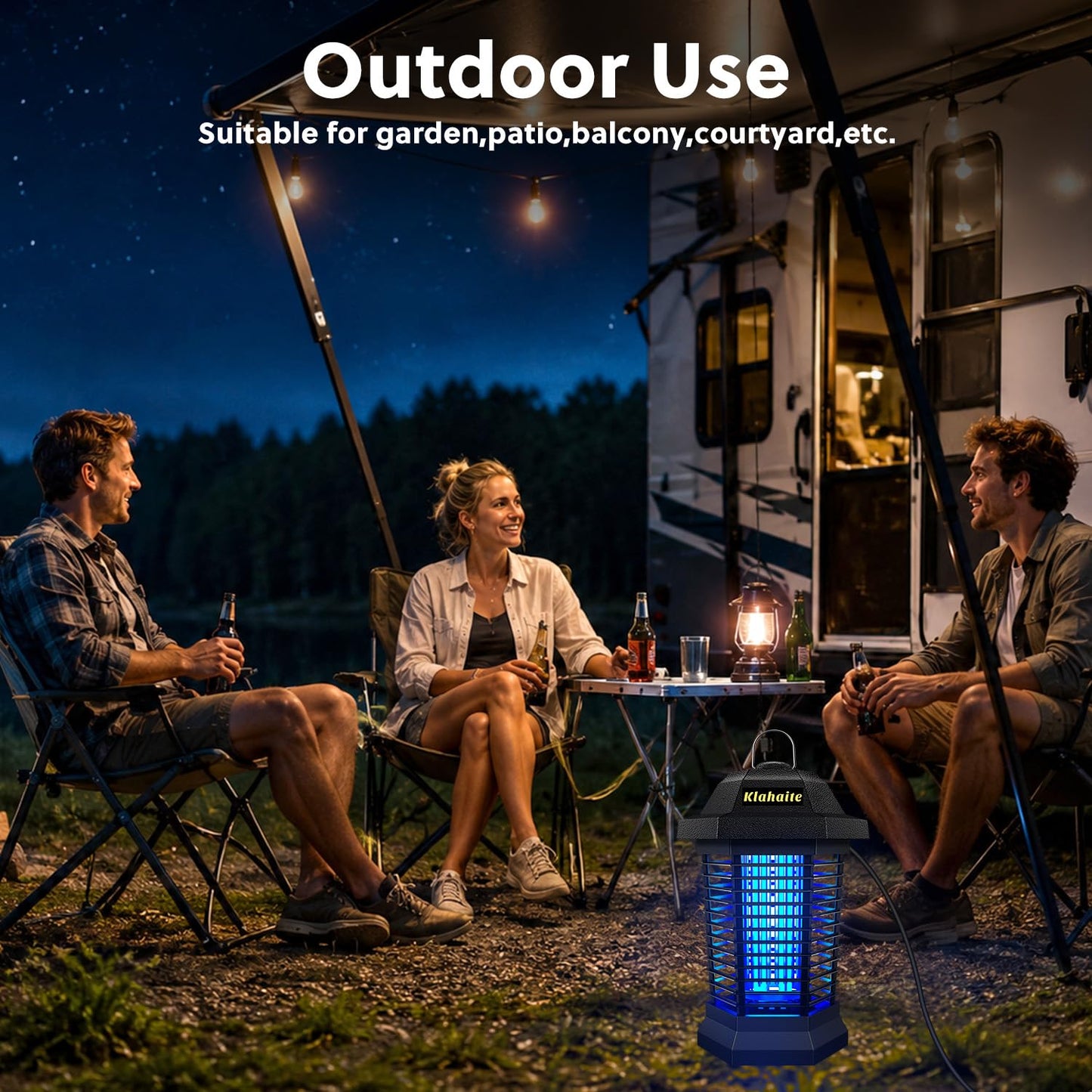 Klahaite Bug Zapper Outdoor, Electric Mosquito Zapper, Fly Zapper Indoor Fly Traps, Mosquito Repellent Outdoor Patio and Backyard Covers 1/2 Acre, 3 Prong Plug, 4200V, ABS Fireproof Plastic Outer