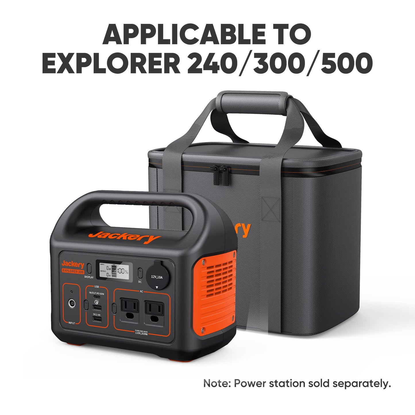 Jackery Carrying Case Bag (S Size) for Explorer 240/240 v2/300/300 Plus/500 Portable Power Station - Black (Power Station Not Included)