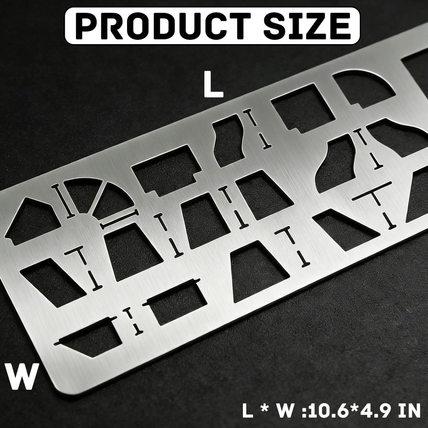 Hxszk Metal Duct Fitting Template Reusable Templates for Drawing Duct Fittings, 1.7mm Professional Stainless Steel Pipe Saddle & Drafting Stencil | Matte Finish, Heavy-Duty for HVAC, Plumbing & Sheet