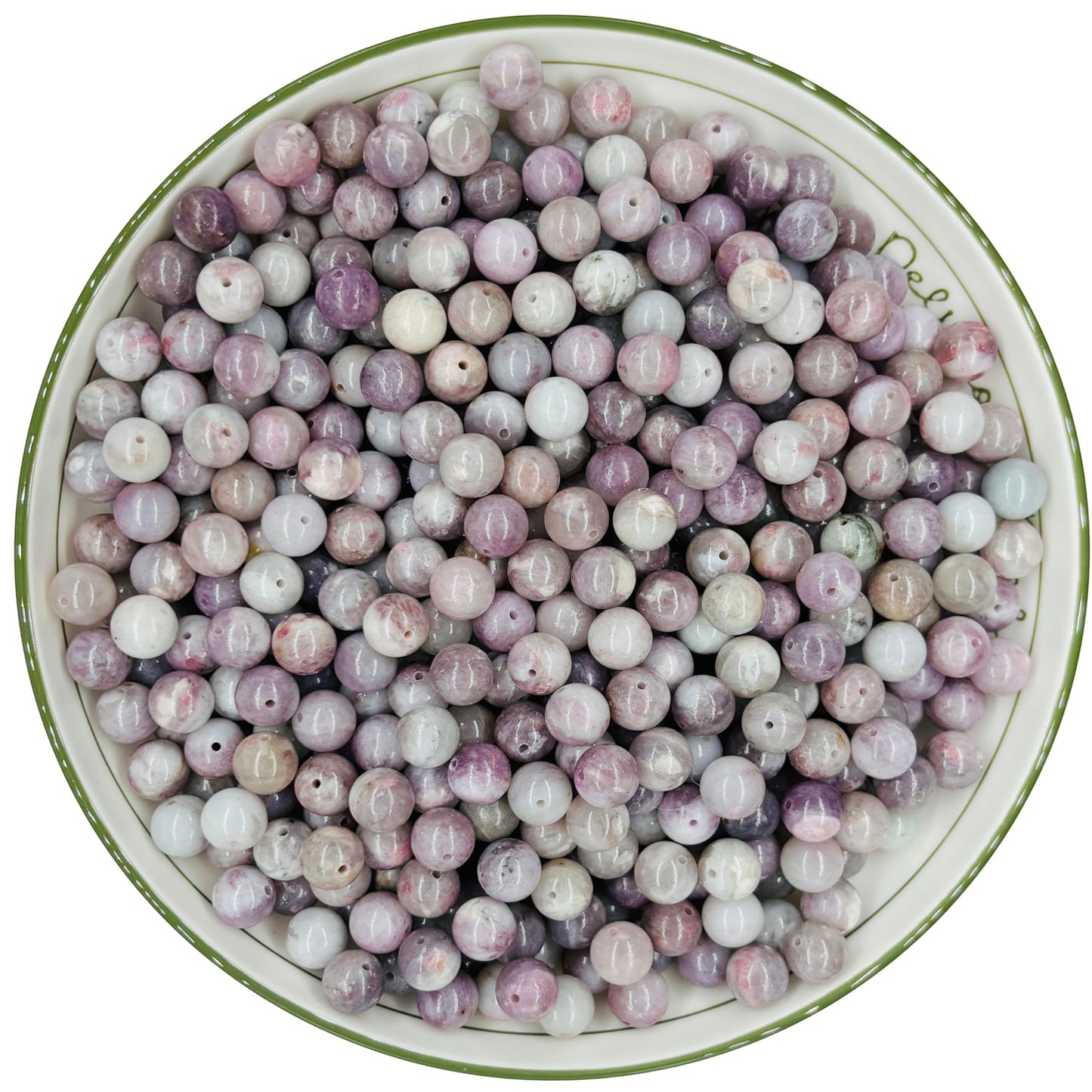 WHNKFB 6mm 100PCS Natural Watermelon Tourmaline Round Beads, Pink-Green Loose Gemstone Beads for Jewelry Making Craft - 6mm 8mm 10mm Options with Free Elastic Cord