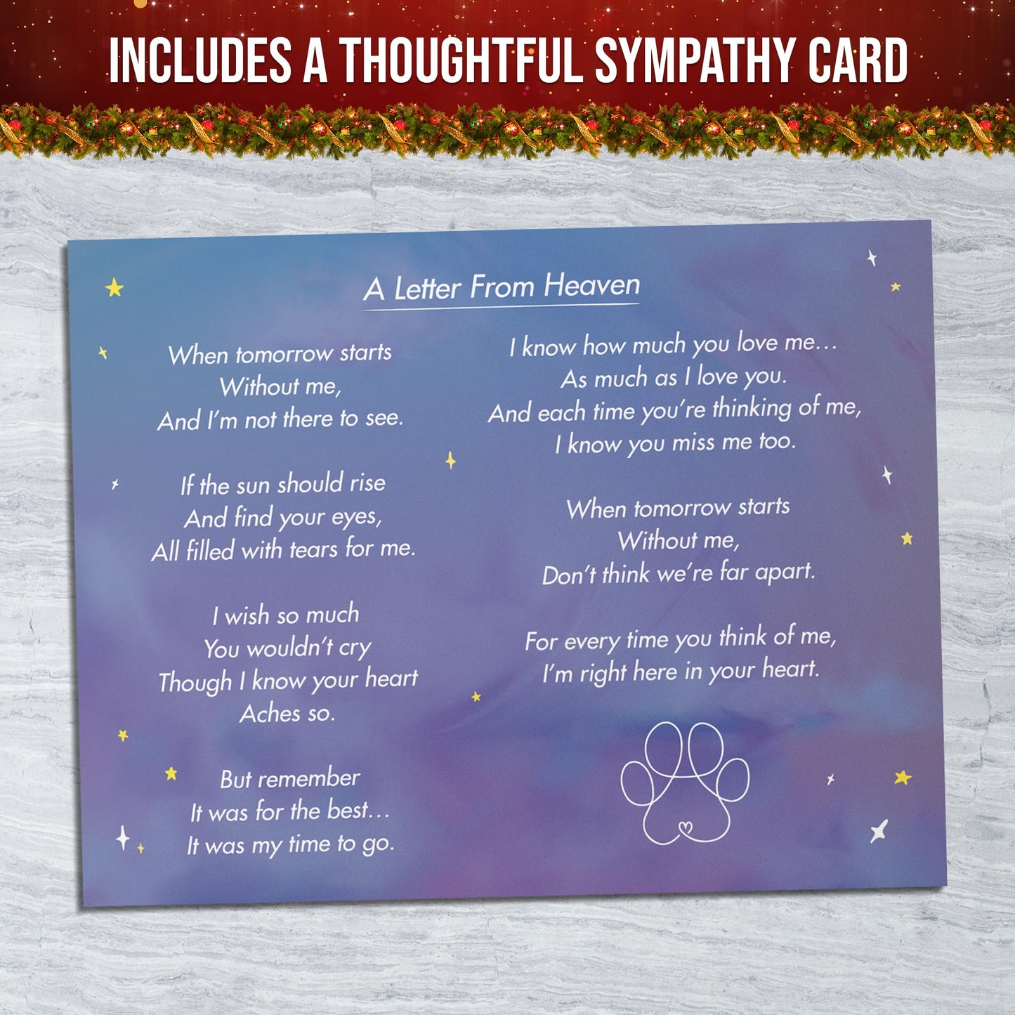 Capti Rainbow Bridge Dog Memorial Gifts, Pet Memorial - I'll Meet You at The Rainbow Bridge - Pet Loss Gifts, Bereavement, Sympathy Keepsake Dog Mom, Dog Dad for Loss of Pet (Dog and Family)