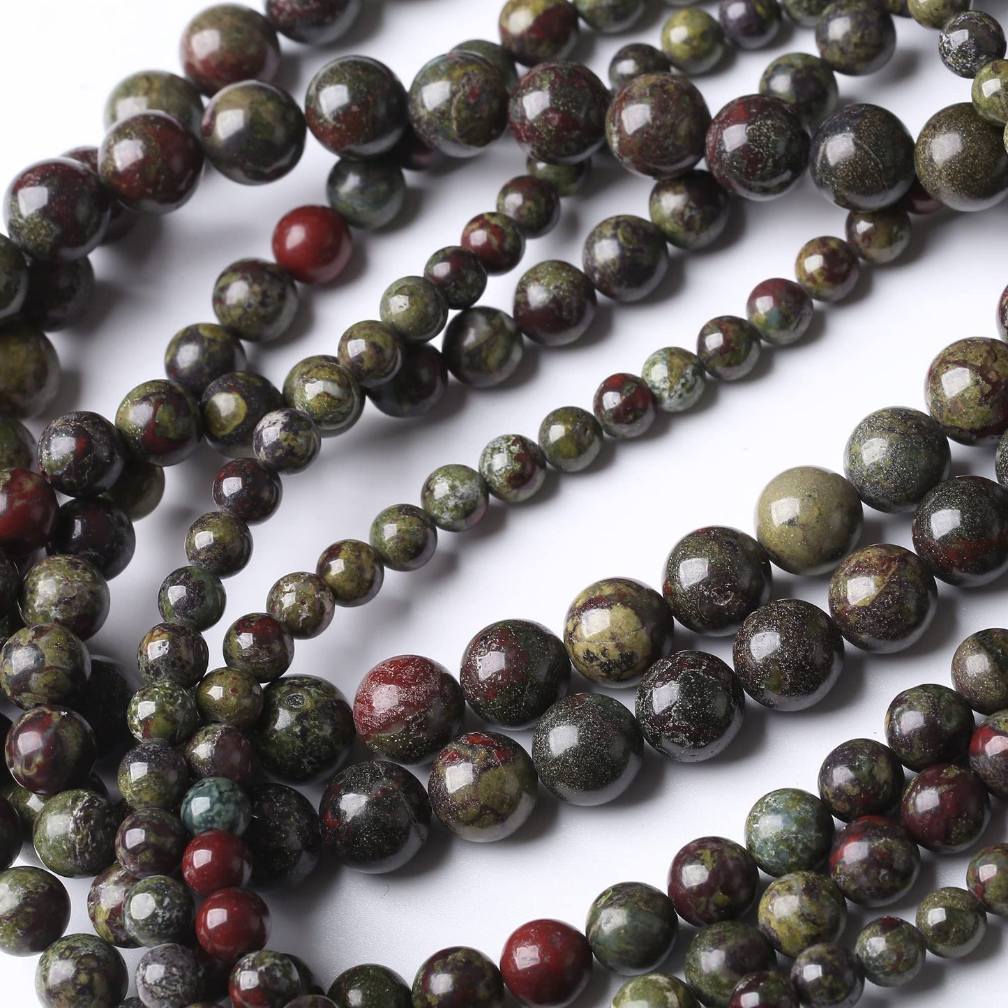 10MM Dragon Blood Stone Round Loose Beads Natural Gem Beads Crystal Energy Stone Beads for Jewelry Making DIY Bracelet Necklace