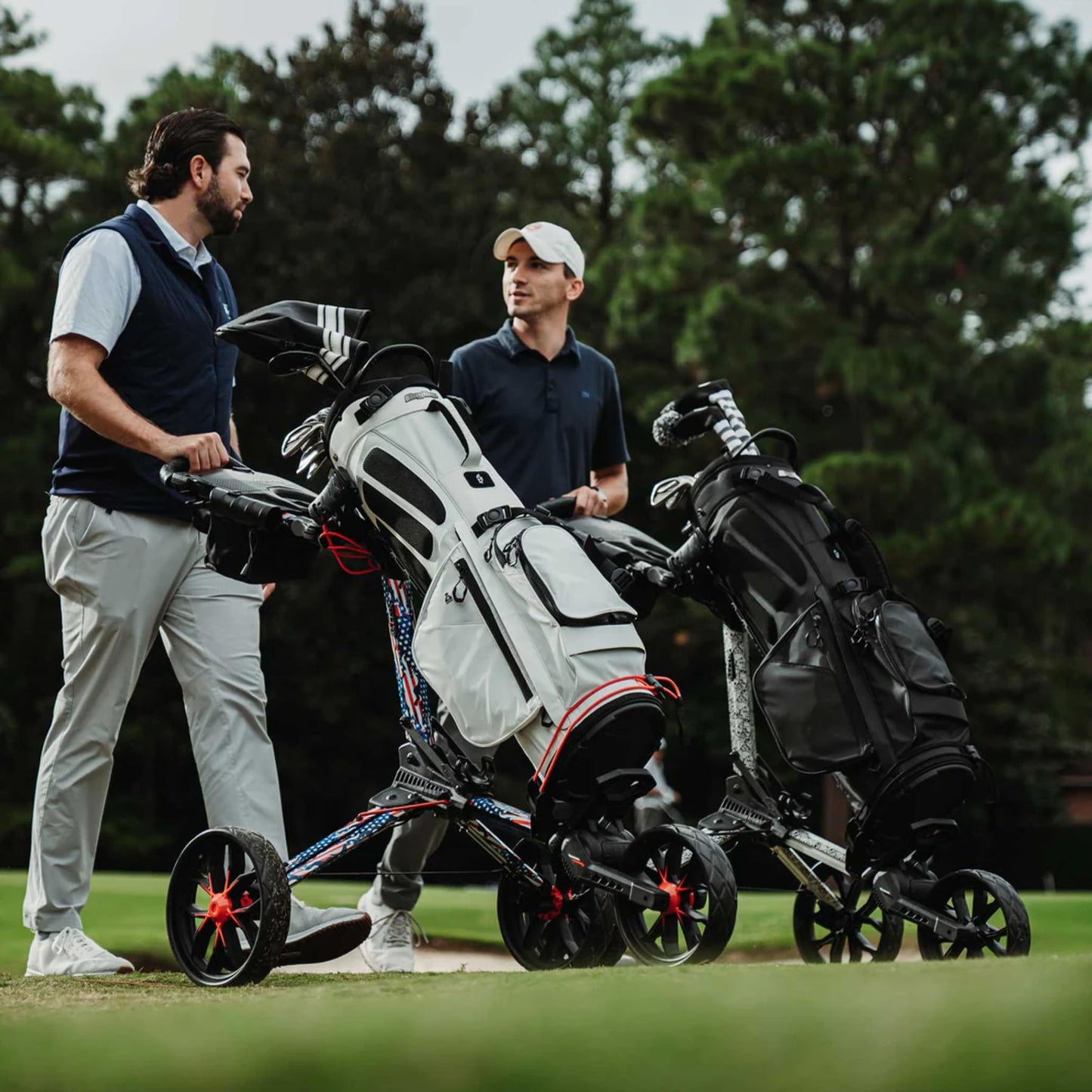 Bag Boy Nitron Golf Push Cart, Black/Red