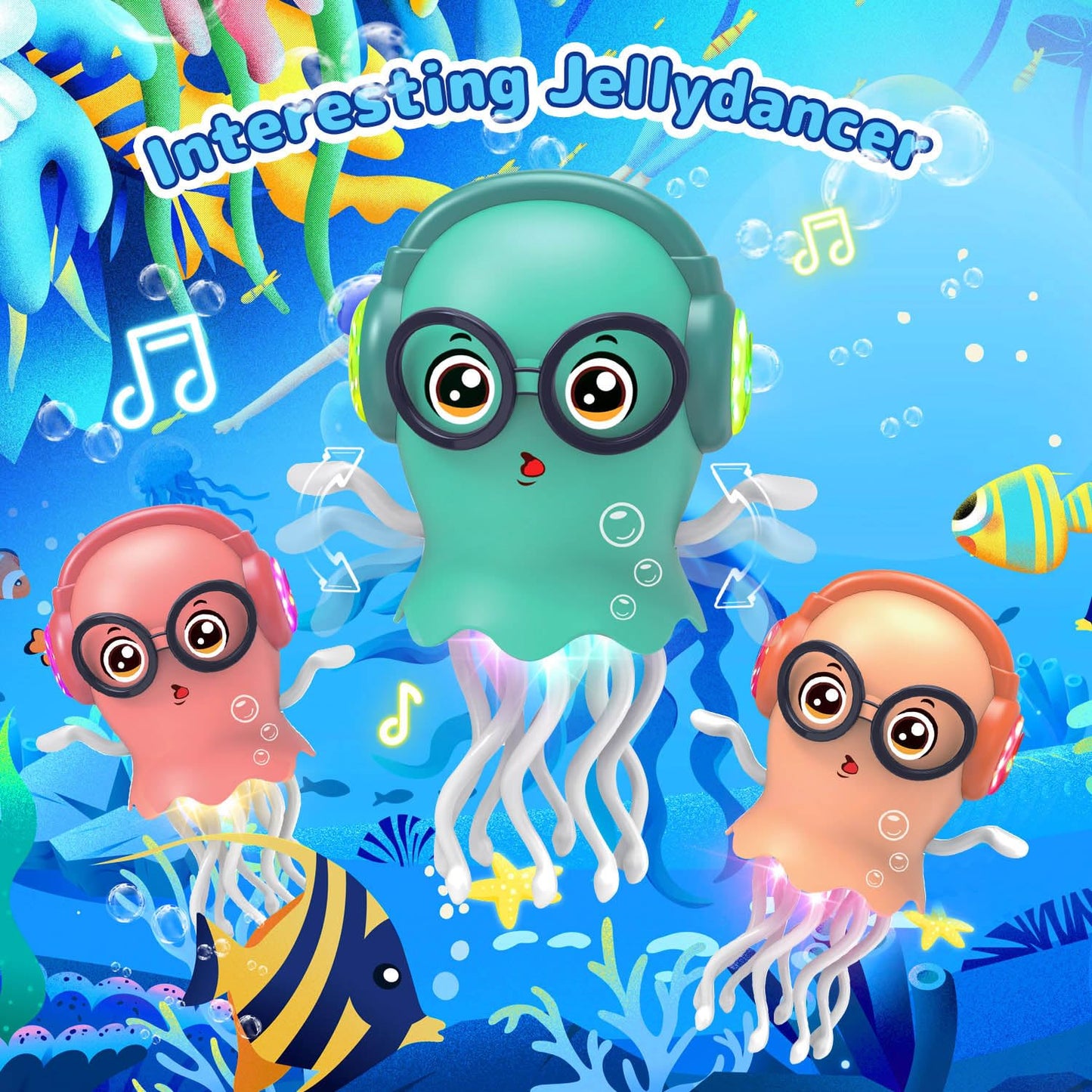 Zonopy Dancing Jellydancer Baby Toy, Crawling Infant Tummy Time Toy,Dancing Loud Music Crawling Walking Toys for 3 4 5 6 7 8 Year Old Kids Boy Girl Birthday Gifts, Interactive Relax Fidget Gifts