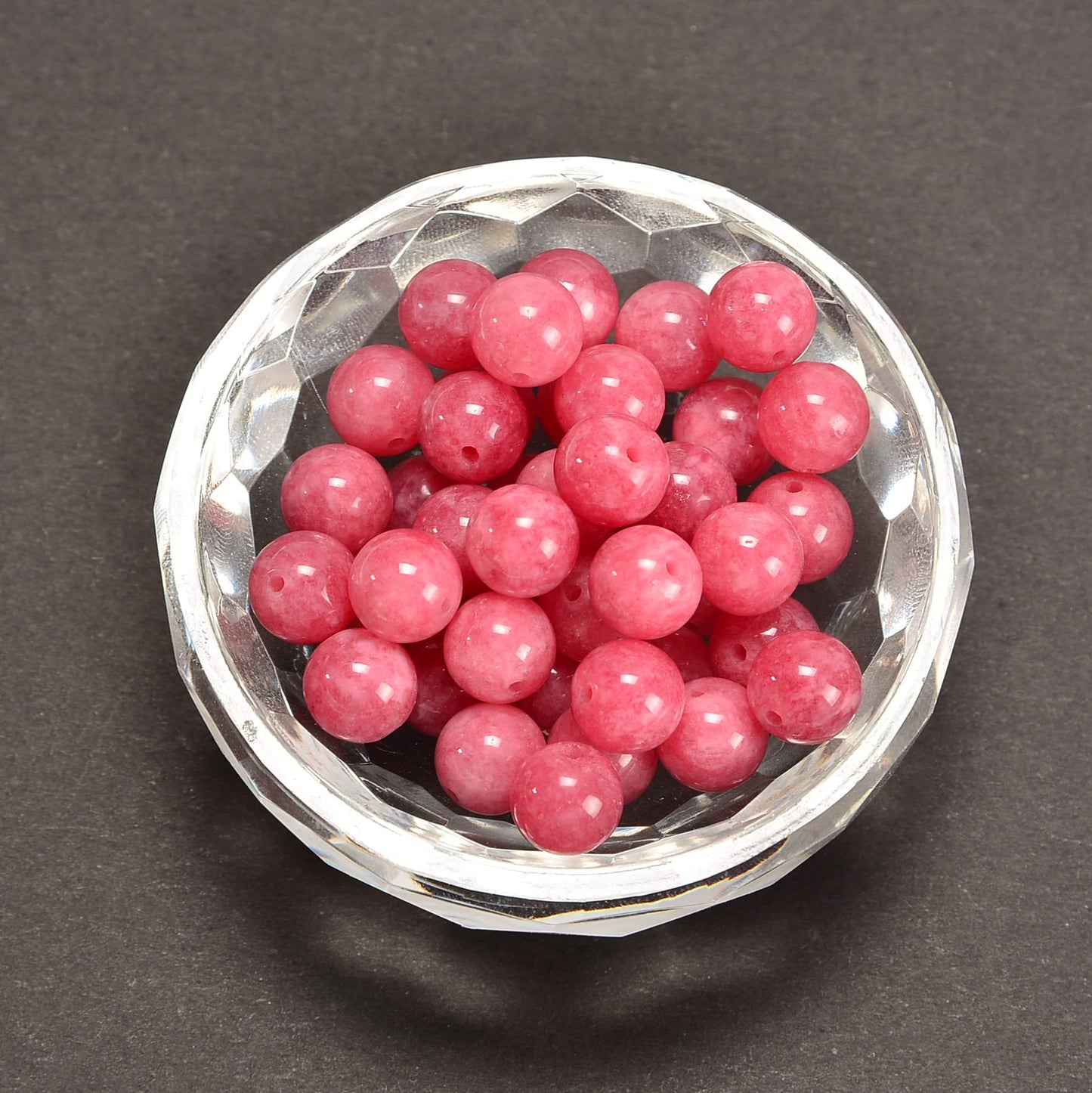 jodaying 10mm Rhodonite Dyed Jade Smooth Round Natural Gematone Loose Beads for Jewelry Making DIY Findings 1 Strand 15"