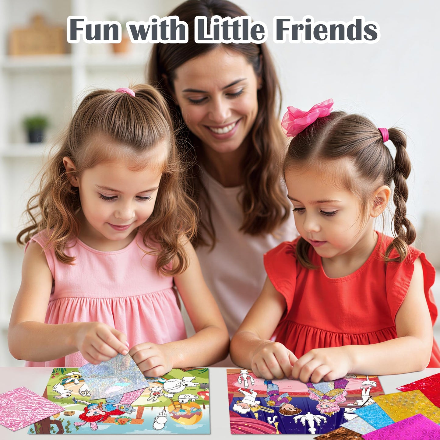 Timetome Foil Craft Kit for Kids, Princess & Unicorn Foil Art Set for Ages 4–8, No Mess Creative Arts and Crafts, Easy Peel Stick Foil Pictures, Gift for Girls 5-10