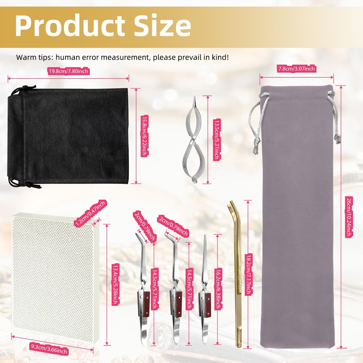 LJZP 9 Pcs Jewelry Soldering Block Kit, Include 2 Honeycomb Ceramic Blocks 3 Tweezers 1 Copper Tong 1 Metal Clip 2 Storage Bag, Soldering Board Plate for for Jewelry Making Tool Supplies