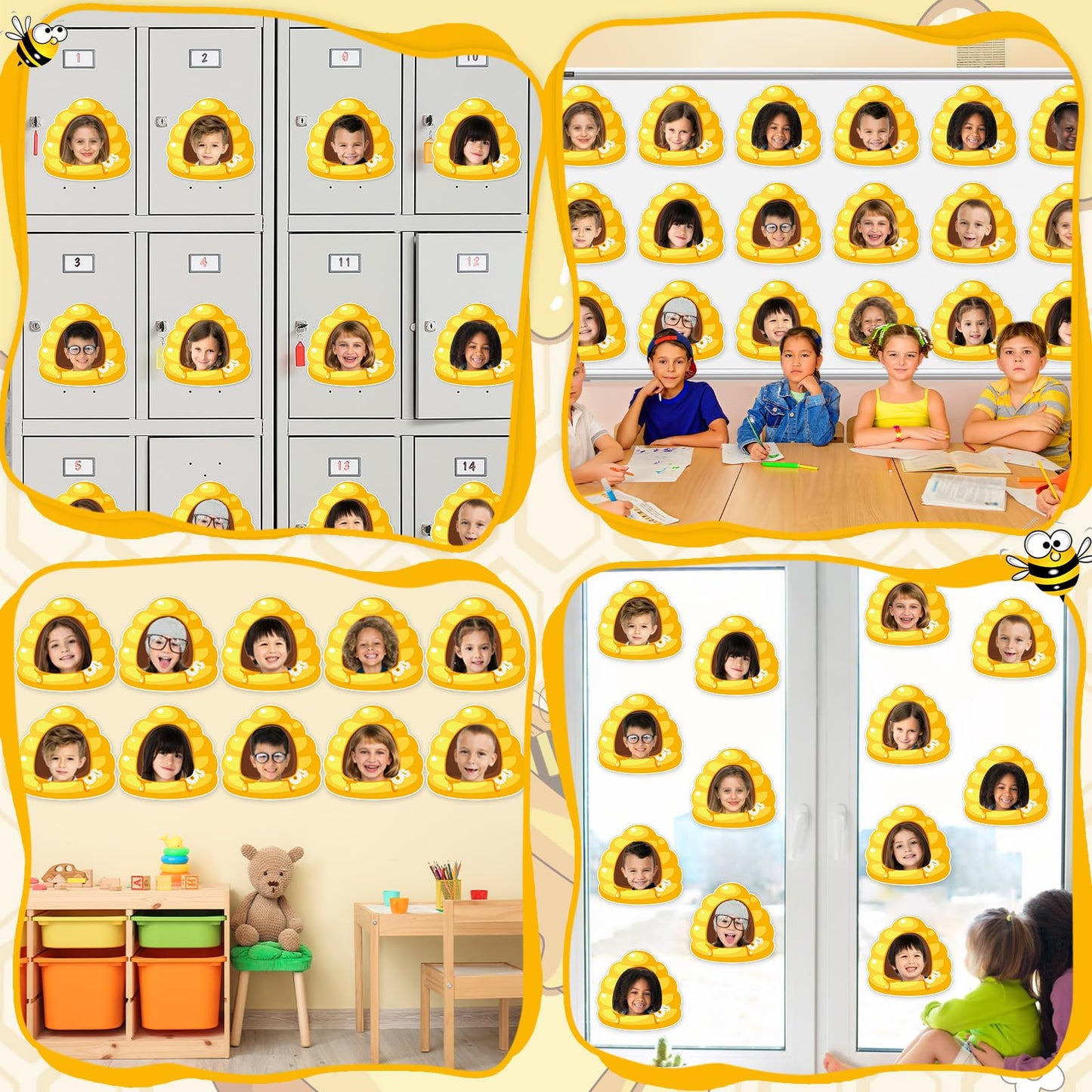 gisgfim 80Pcs Bee Hive Cutouts Summer Honey Bee Hive Decorations Bulletin Board Honey Daisy Paper Cut-Outs Classroom Decor for Boy Girl DIY Craft Photo Wall Kindergarten Preschool Party Favor Supply