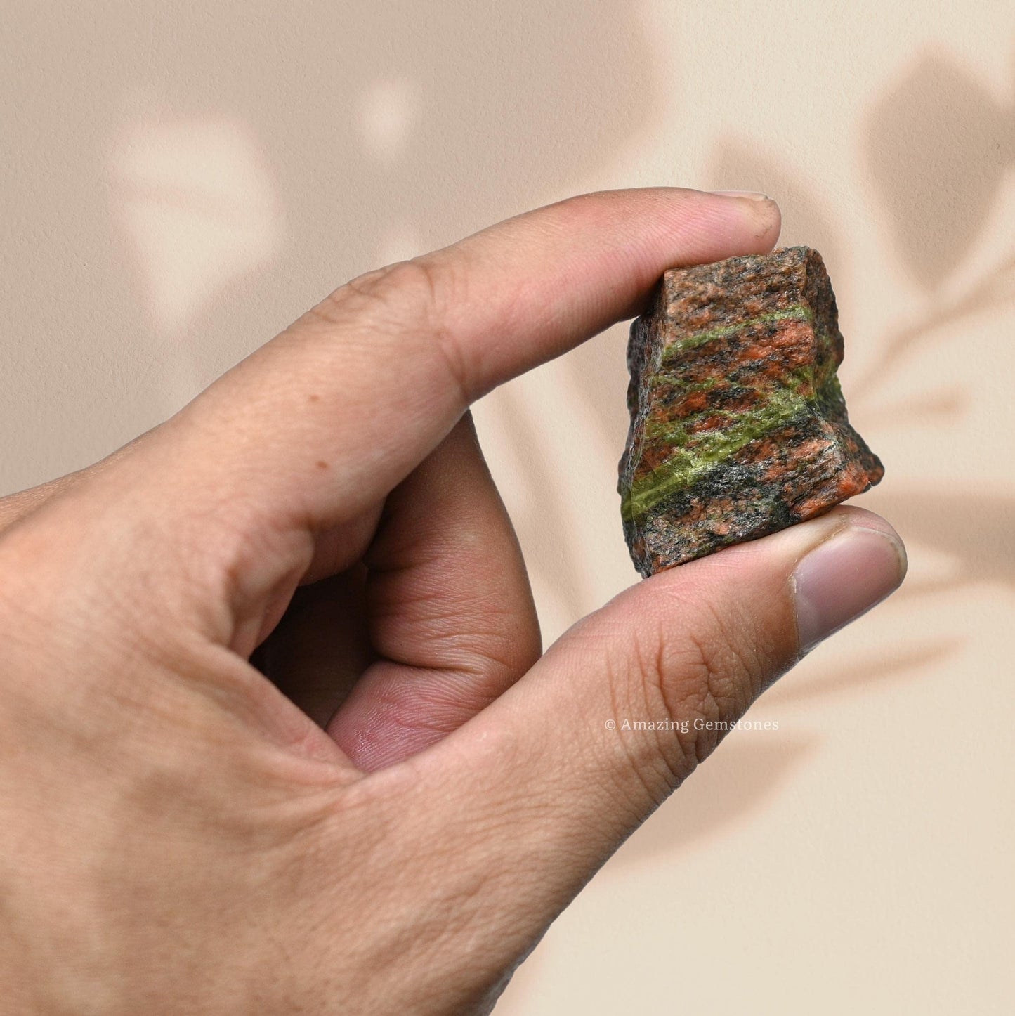Amazing Gemstone Unakite Raw Crystals and Healing Stones, Natural Rocks for Tumbling and DIY Raw Stones and Crystals (1 Piece)