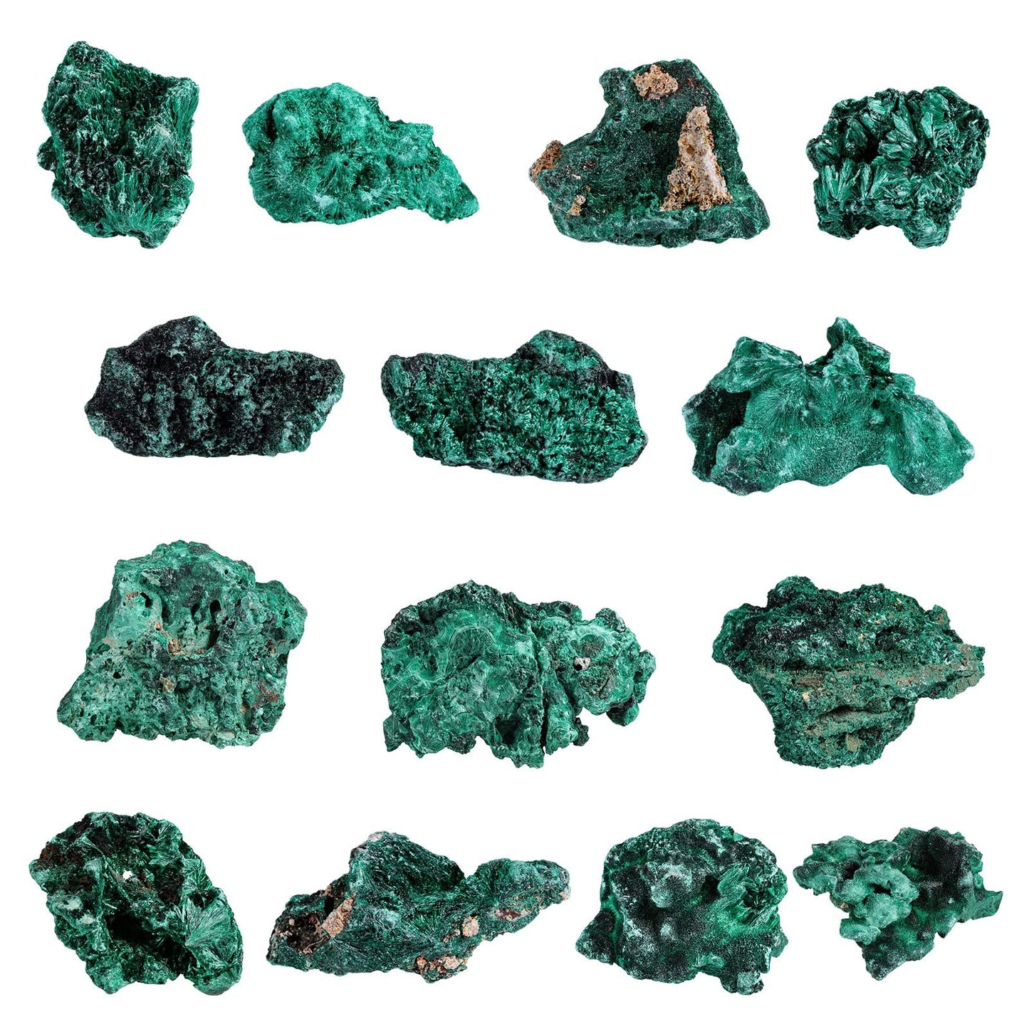 Nupuyai Natural Raw Malachite Crystal Stone for Reiki Healing Stress Anxiety, Real Green Malachite Specimen Cluster Decor for Home Office Tabletop, 10-50g