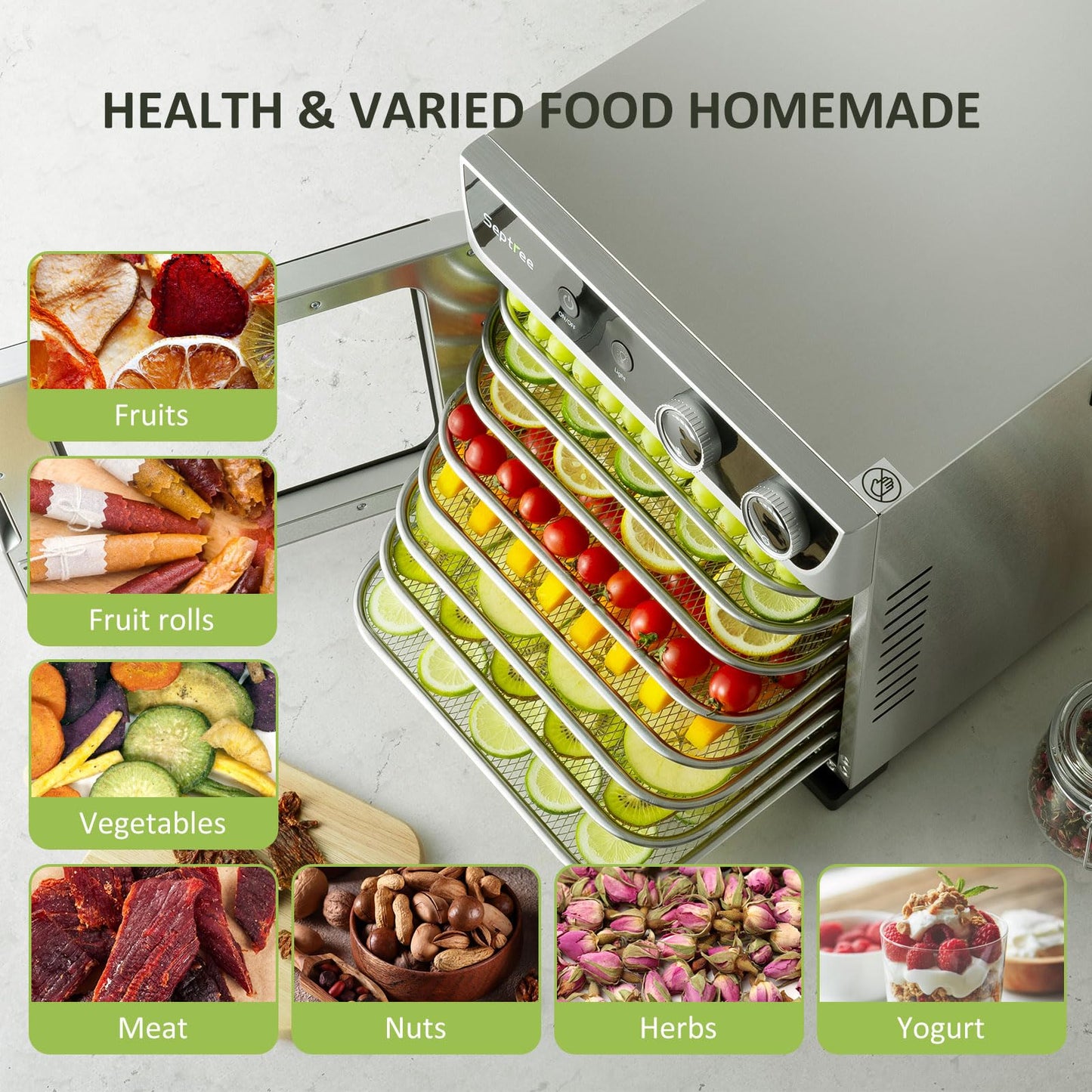 Septree Commercial Food Dehydrators Machine 8 trays