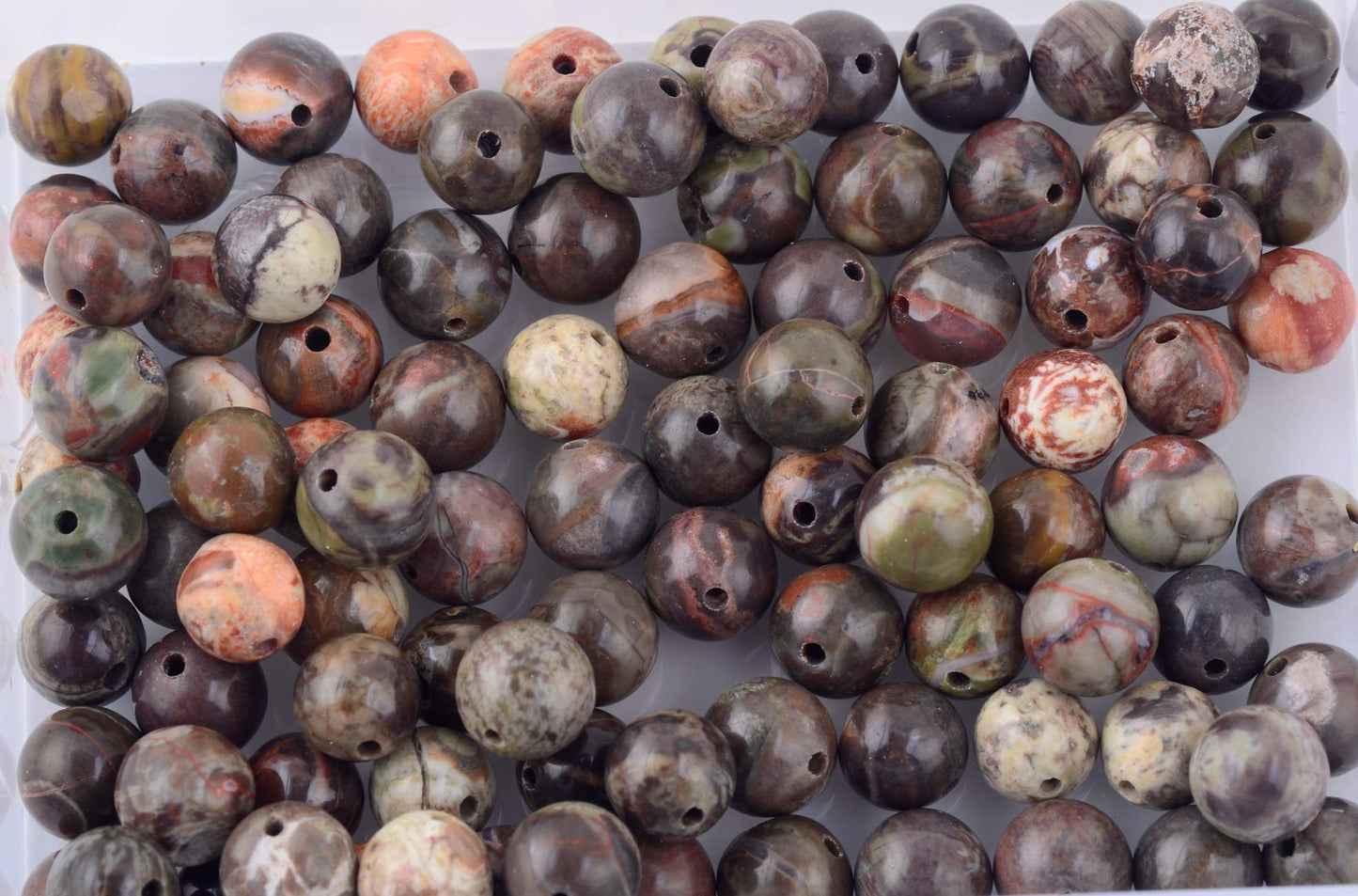 Natural Stone Beads 100pcs 8mm Ocean Jade Round Genuine Real Stone Beading Loose Gemstone Hole Size 1mm DIY Smooth Beads for Bracelet Necklace Earrings Jewelry Making (Ocean Jade, 8mm)