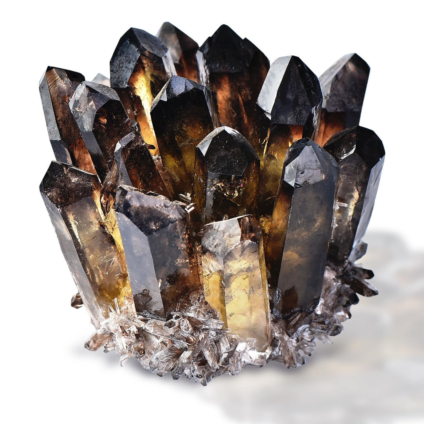 Natural Crystal Cluster Clear Quartz Mineral Crystal Cluster Cluster Healing Ornament Hue Reflection Feng Shui Home Decor (Tan)