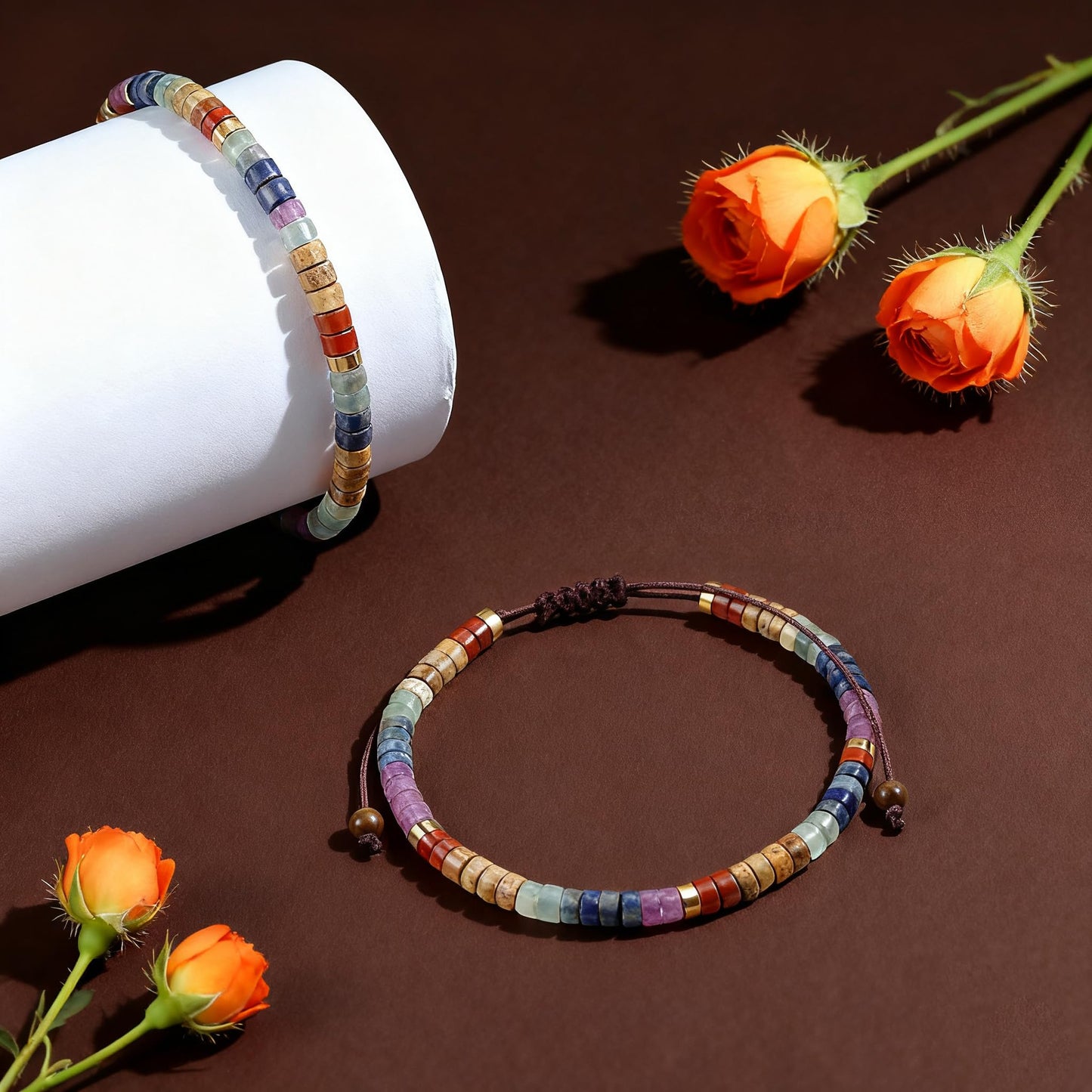 LIUANAN Crystal Healing Bracelets for Women, Adjustable 7 Chakras Bracelet with Healing Crystals and Stones, Anxiety & Protection Spiritual Jewelry, Meditation Gifts Pulseras para Mujer (7 Chakras Bracelet)