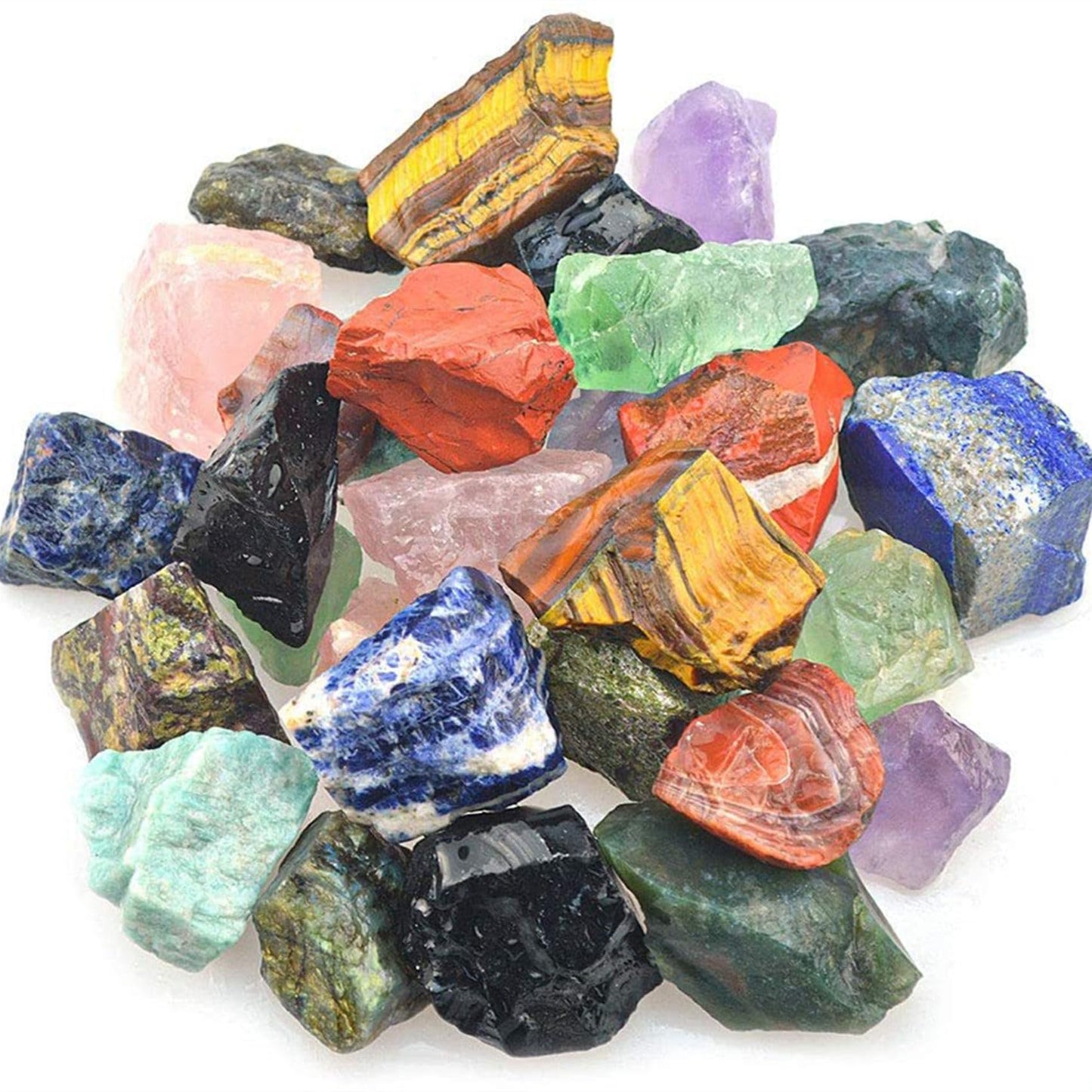 Lemon Jade Raw Crystals Healing Crystals Natural Rough Stones 1.2-2" for Tumbling, Fountain Rocks, Yoga, Meditation, Polishin, Gift 26