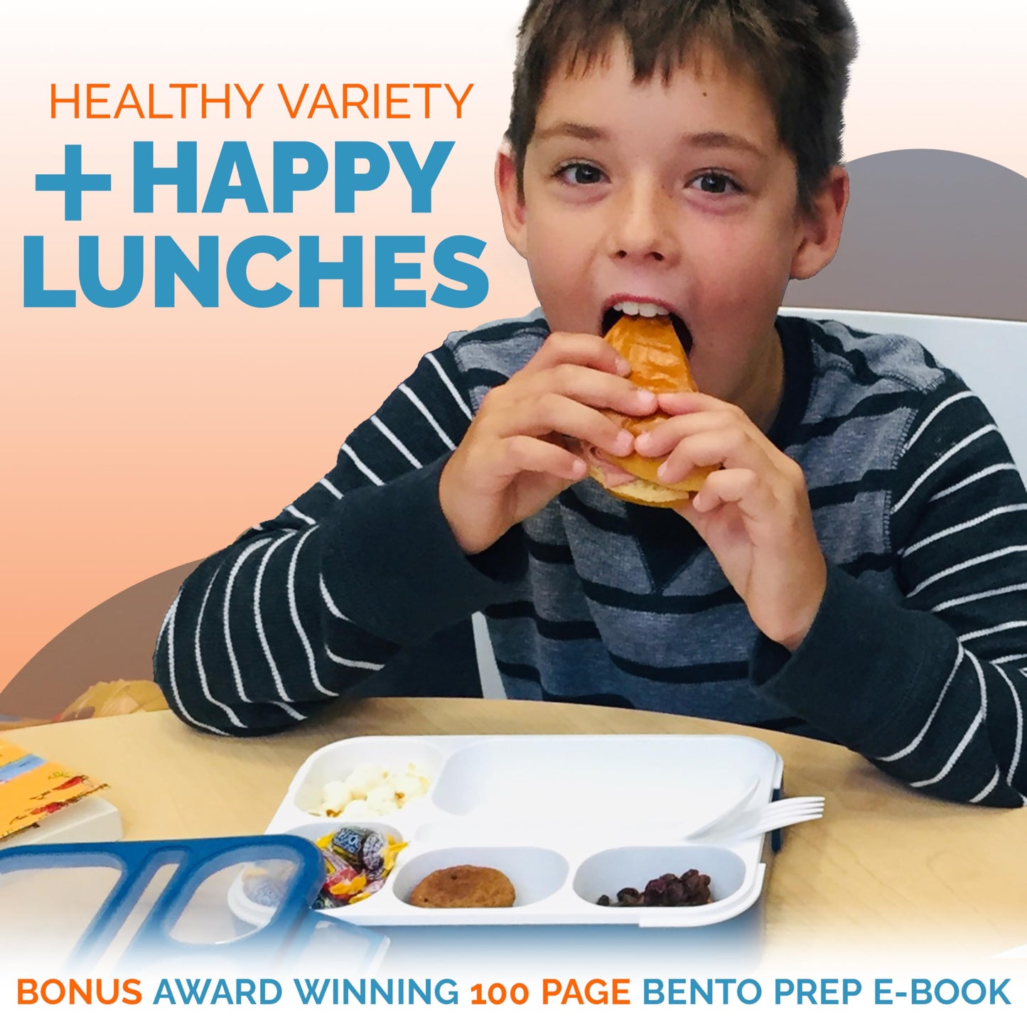 Bento Box Lunch-Box for Kids Adults, Snackle Box Snack Containers for Toddlers Daycare, Leakproof School Bentobox, 6 Section Meal Container for Boys Girls Women Lunches, BPA Free Utensils, Blue