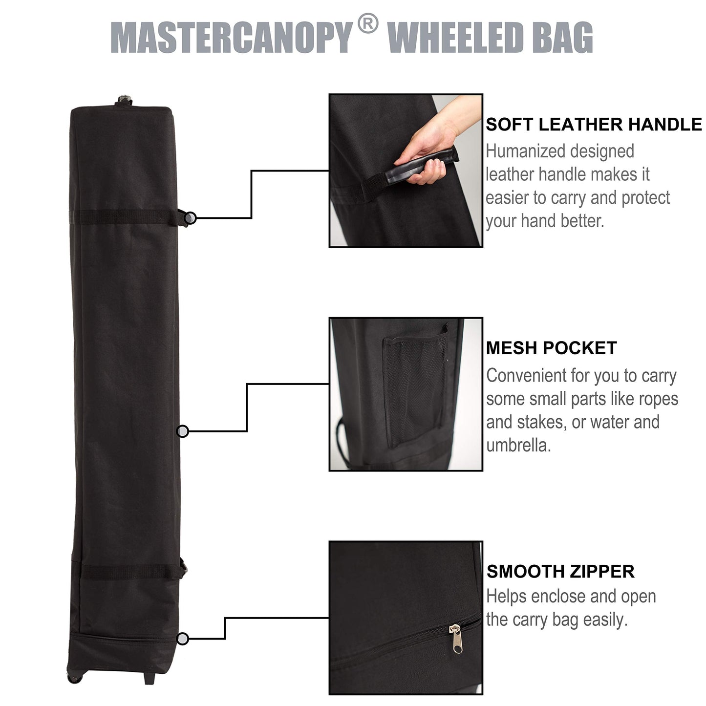 MASTERCANOPY Portable Pop Up Canopy Tent with Large Base (11x11,Black)