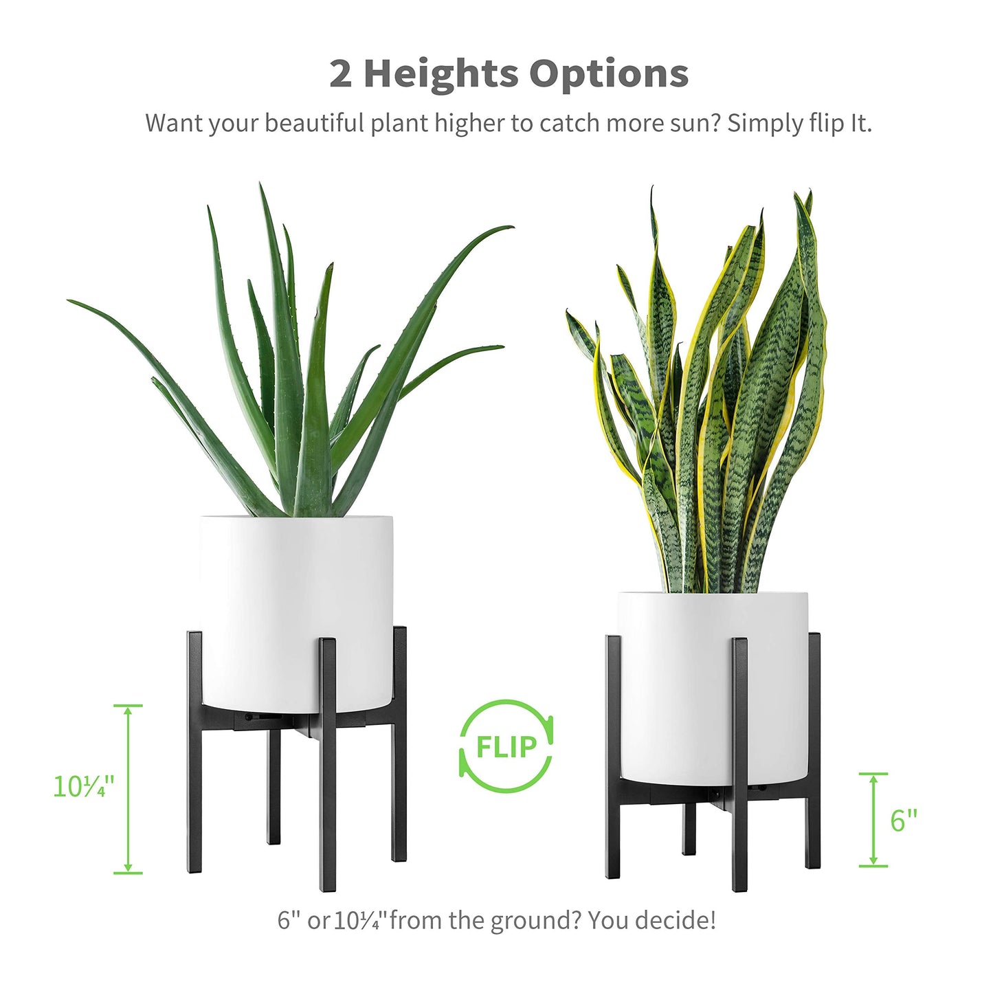 FaithLand Plant Stand, Adjustable Size Fits 8 9 10 11 12 Inches Plant Pot, Metal Planter Stand, Mid Century Expandable Plant Holder Indoor Outdoor, Adjustable Width: 8”-12” - Easy Assembly