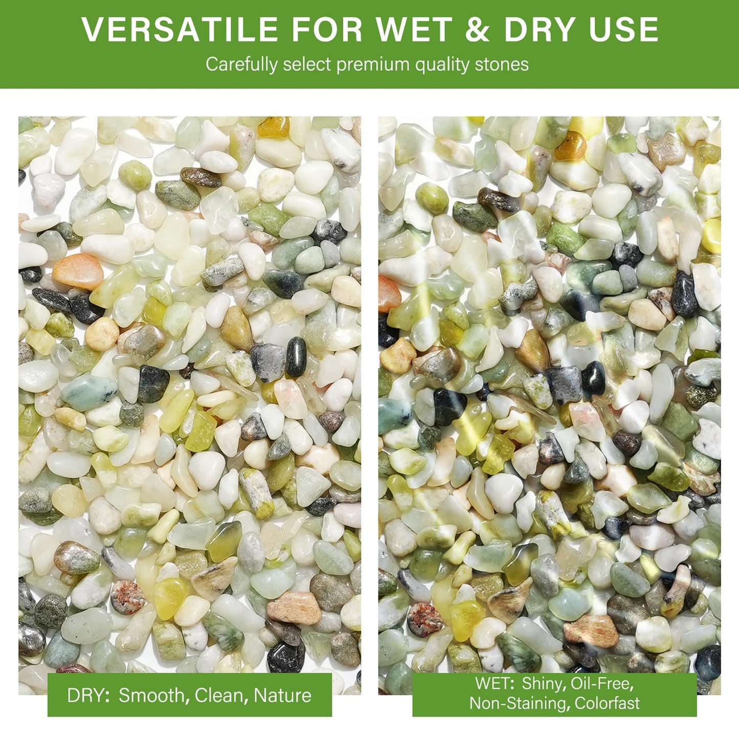 NUPICK 6 lbs Pebbles for Indoor Plants, 3/8 Inch Pea Gravel for Fish Tank, Polished Decorative Rocks for Succulent, Natural River Stones for Vases, Cactus, Landscaping, Bird Bath, Aquarium, Jade