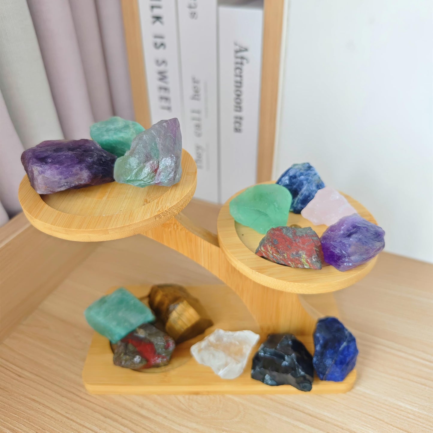 2 lb Raw Crystals and Healing Stones Bulk for Tumbling, Wire Wrapping, Wicca Reiki,Meditation, Mixed Stones