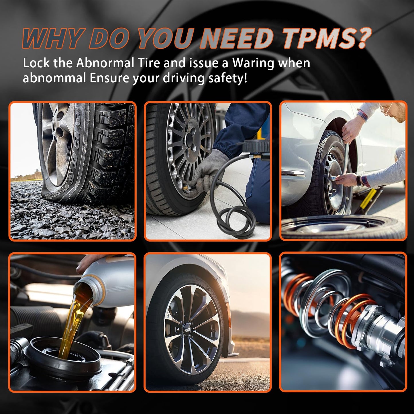 ATURMC Set of 4 TPMS Sensor Tire Pressure Monitoring Sensor 433MHz Compatible with BMW X3 X4 X5 Replaces# 6887140
